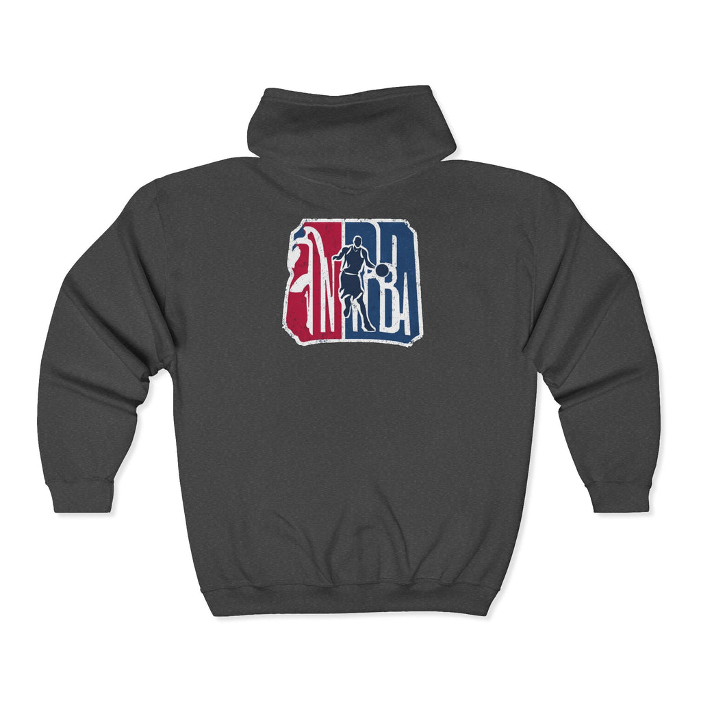 Distressed NBA Logo Hoodie | Full Zip Hooded Sweatshirt