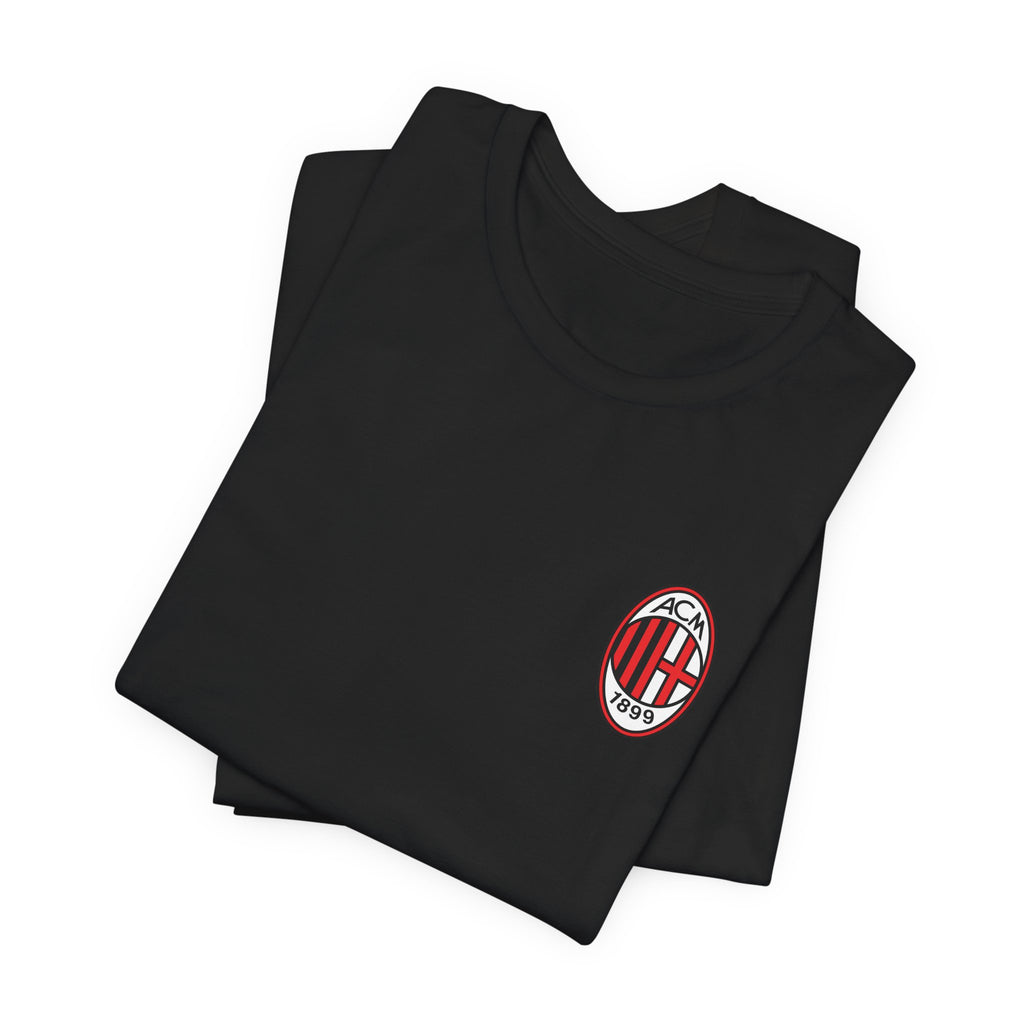 AC Milan Crest T-Shirt Minimal Soccer Tee with 'AC Milan' Back Print