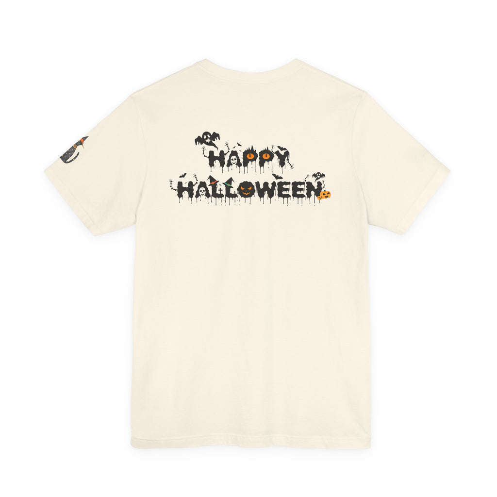 Halloween Cat Tee, Spooky Cat Shirt, Unisex Halloween T-Shirt, Pumpkin Cat Apparel, Halloween Costume Tee