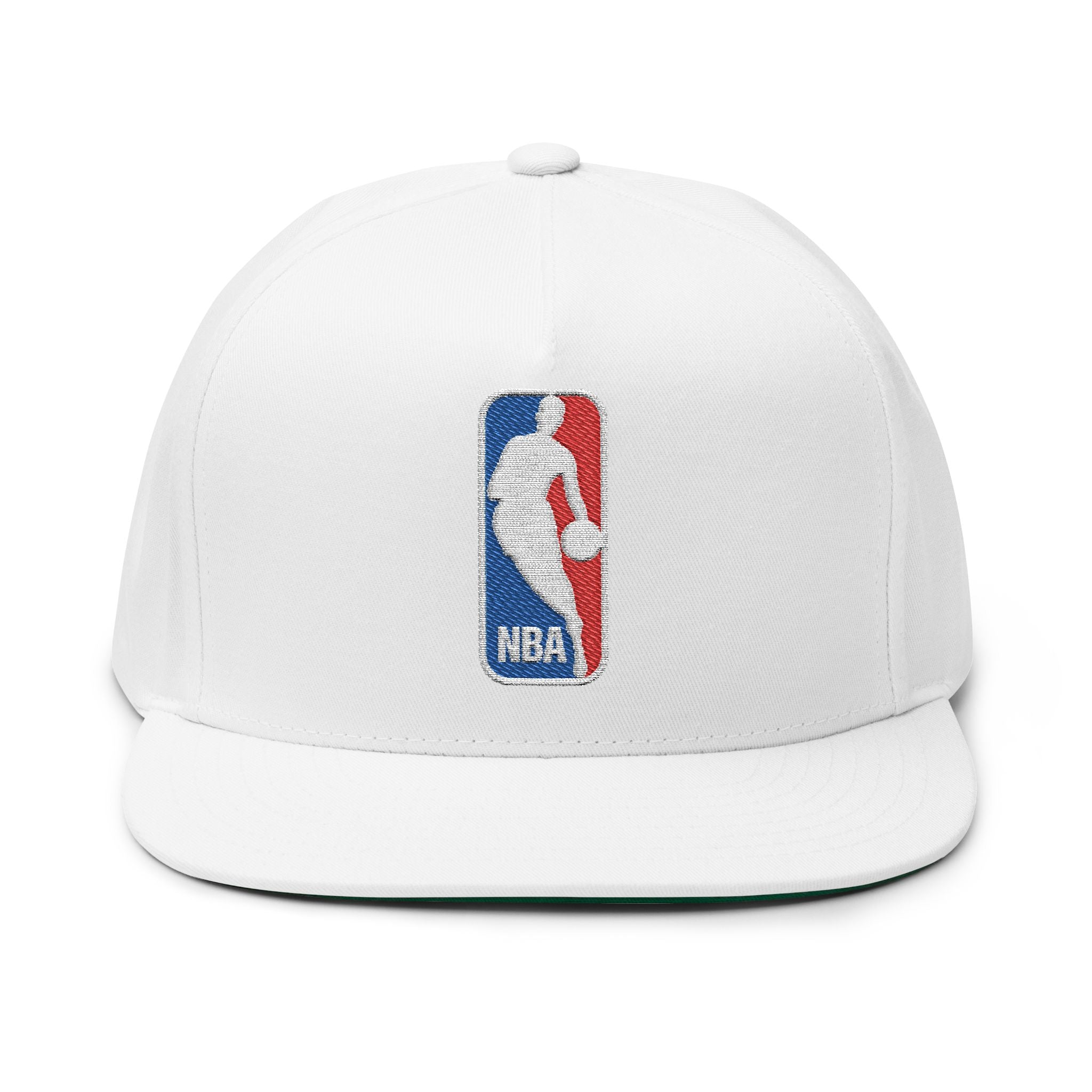 Embroidered NBA Logo Flat Bill Cap Snapback Basketball Hat