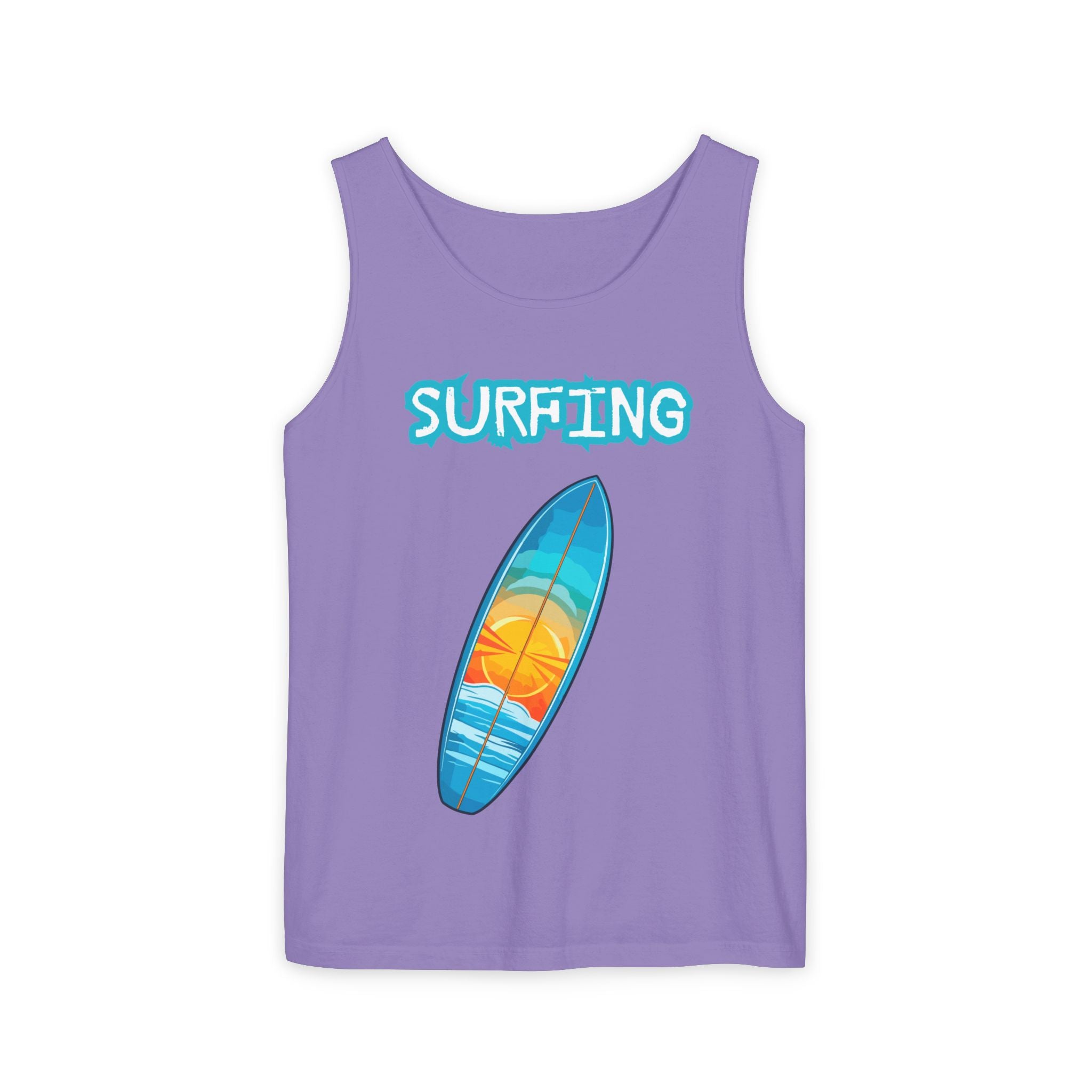 Surfing Tank Top  Sunset Surfboard Beach Tank for Surfers & Summer Lovers