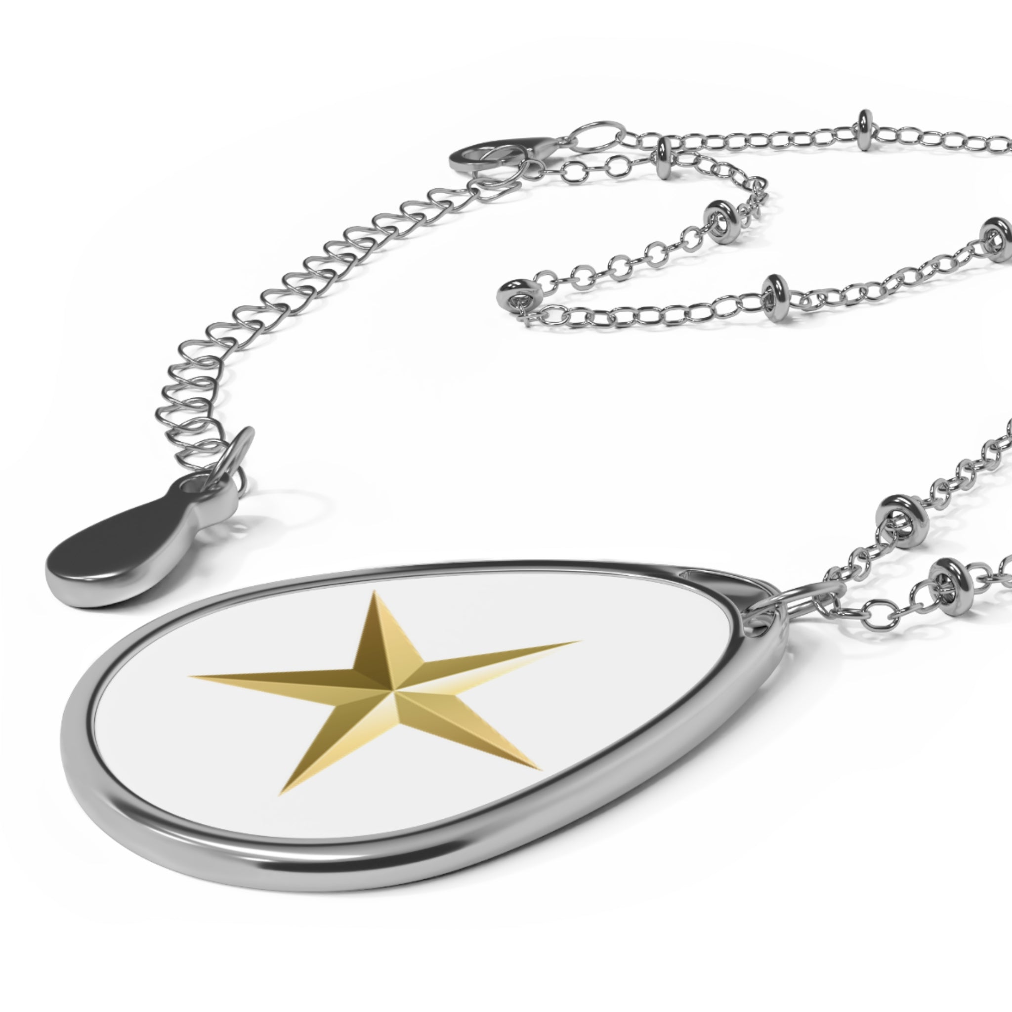 Necklace, Oval Star Women's Jewelry, Trendy Model, Gift for Beloved, Fiancé, Christmas Surprise, Unique Pendant