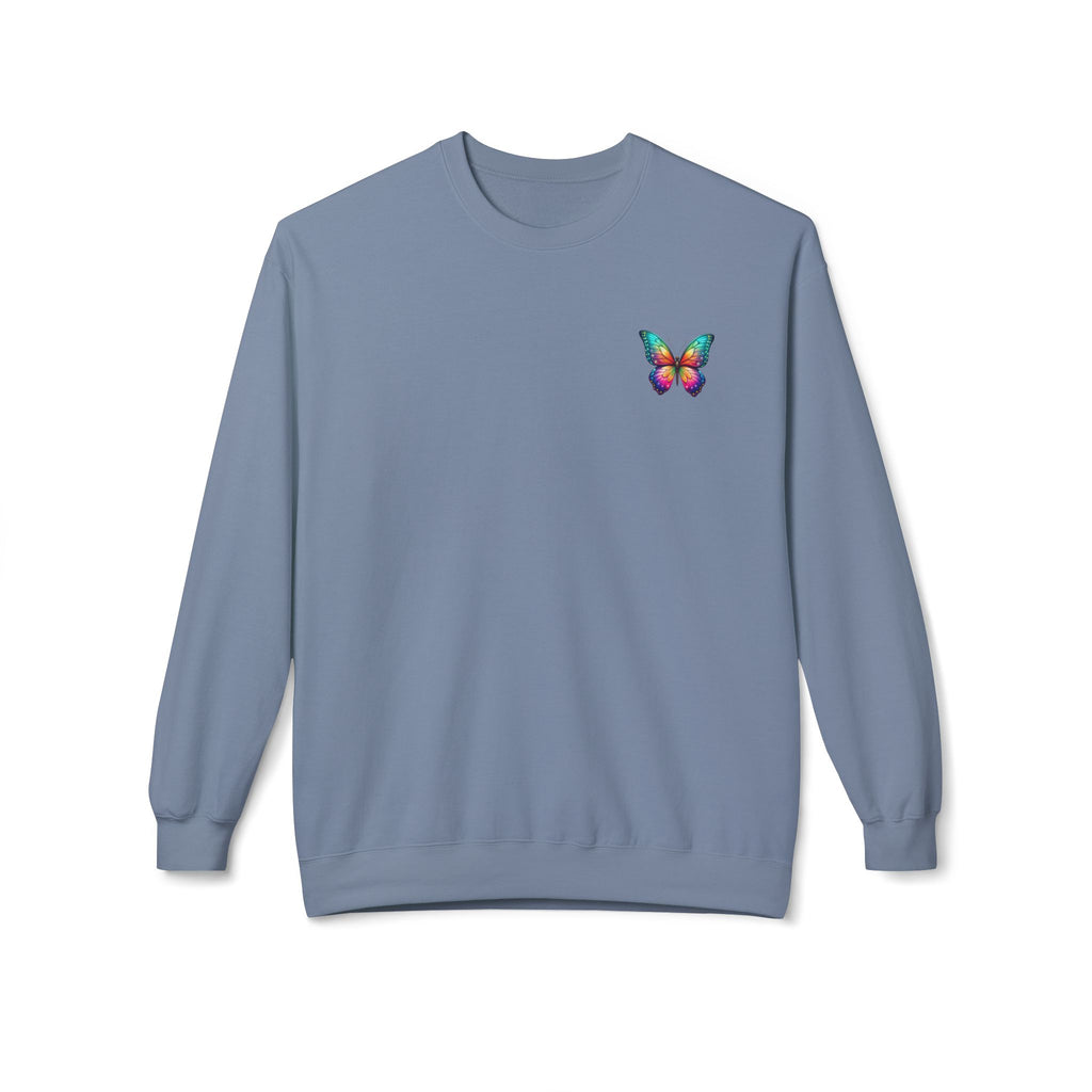 Rainbow Butterfly Sweatshirt | Colorful Monarch Wing Graphic