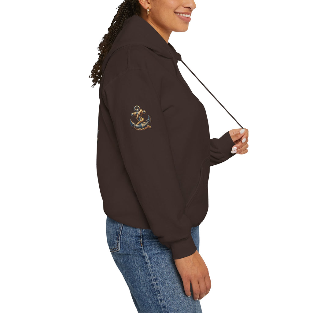 Pirate Skull Anchor Hoodie  Nautical Skull & Crossbones Pullover