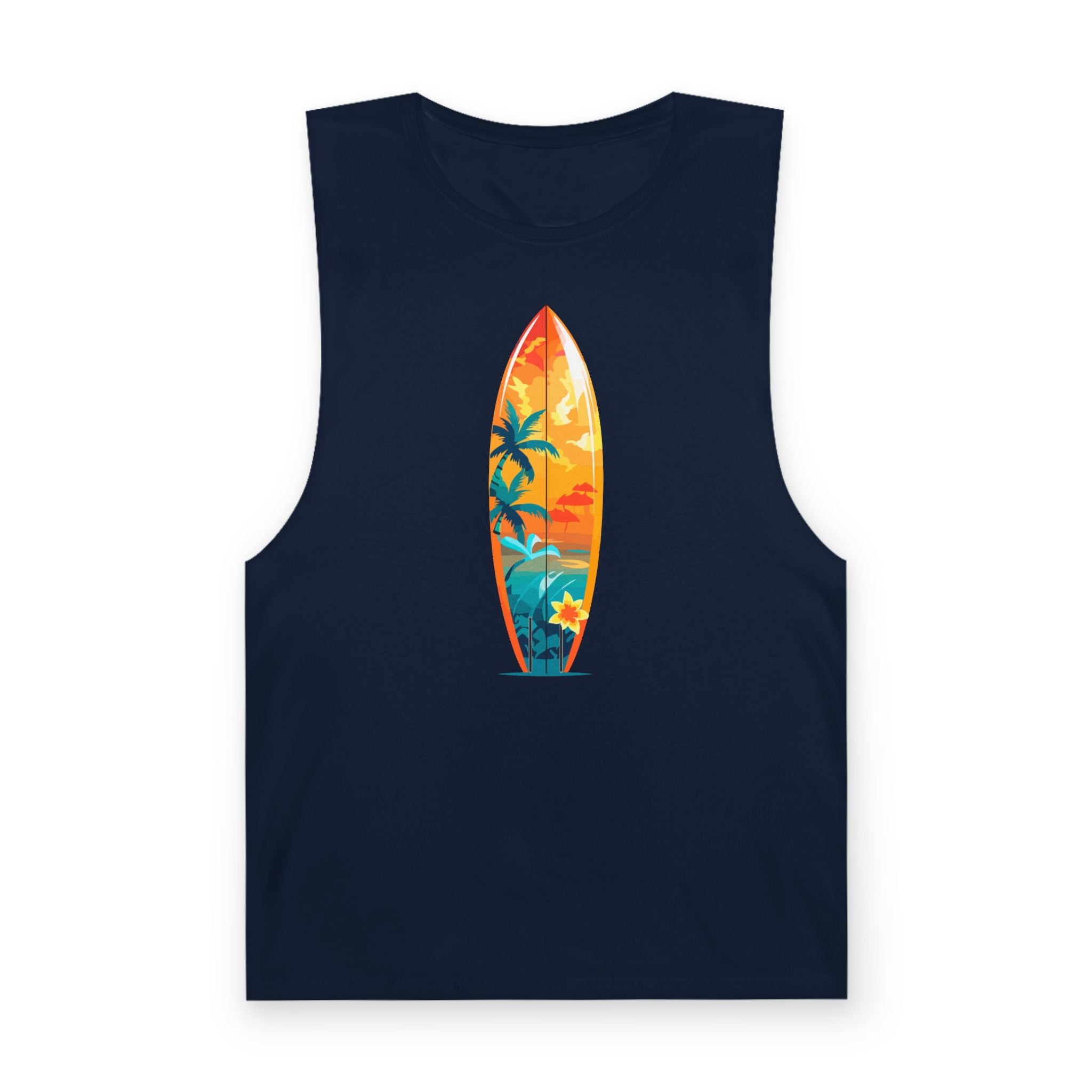 Surfboard Sunset Tank Top Los Angeles Beach Vibe Graphic Tank