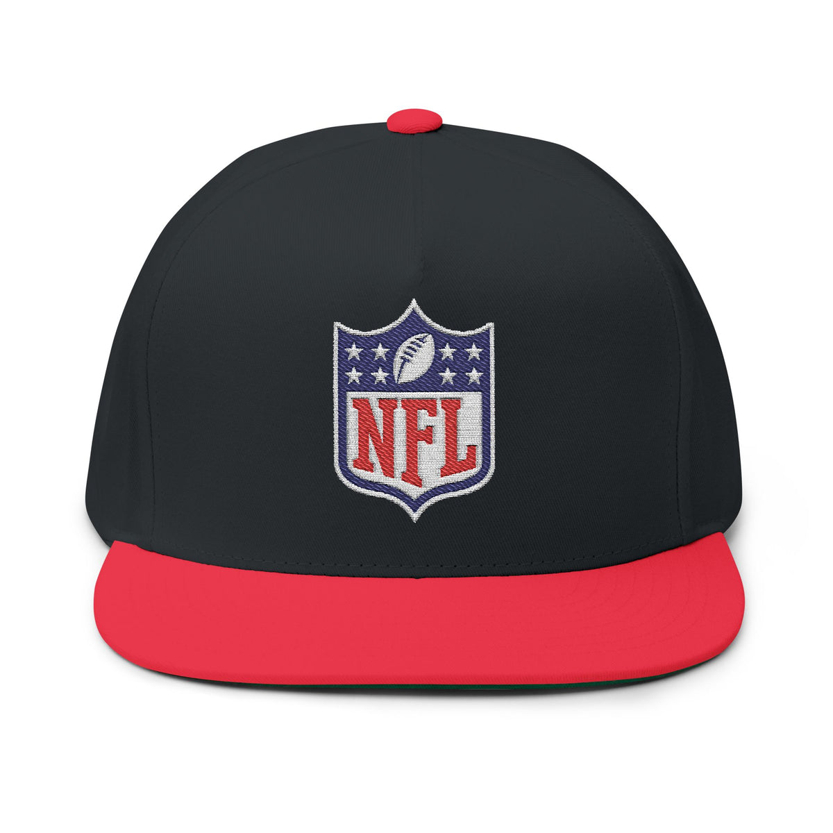 Embroidered NFL Shield Flat Bill Cap — Snapback Football Hat - Etna Gift
