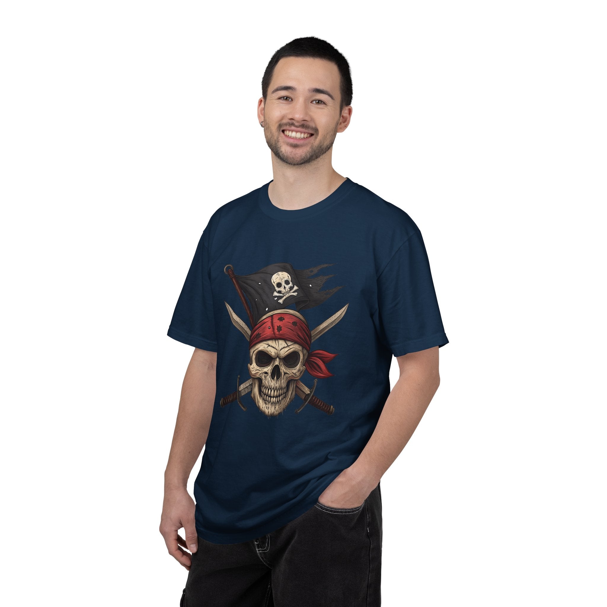 Pirate Skull T-Shirt Jolly Roger Bandana Graphic Tee