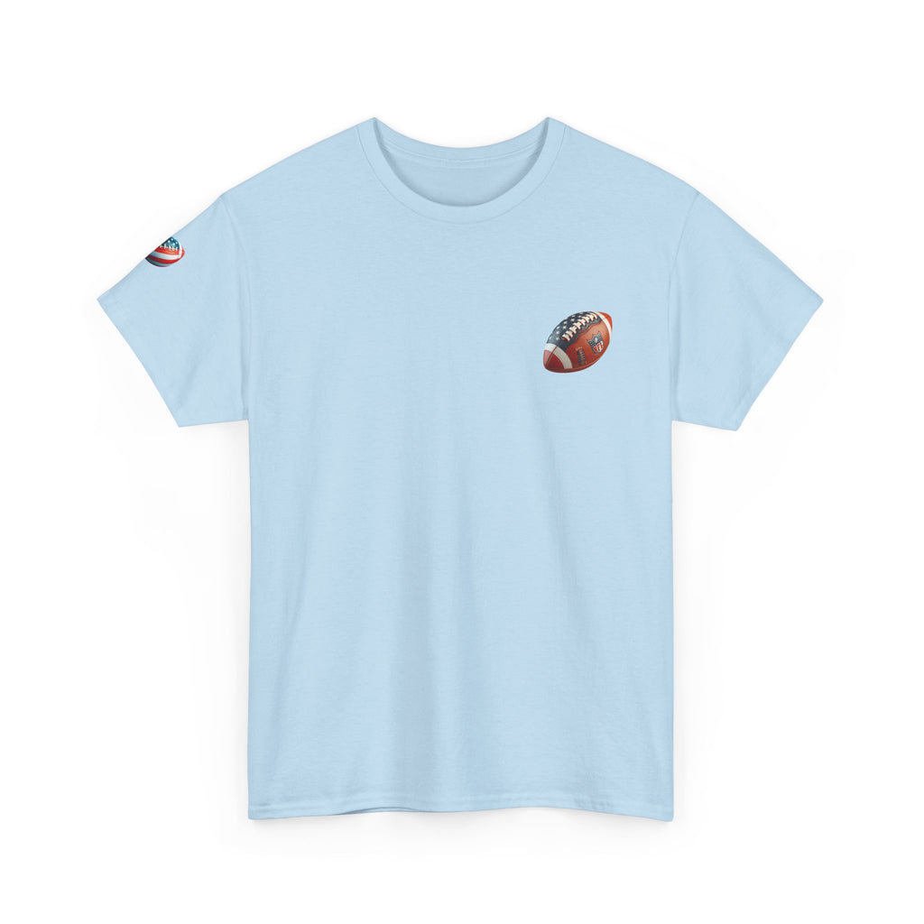 Skull Helmet Football Tee — Grunge Athletic Graphic T‑Shirt