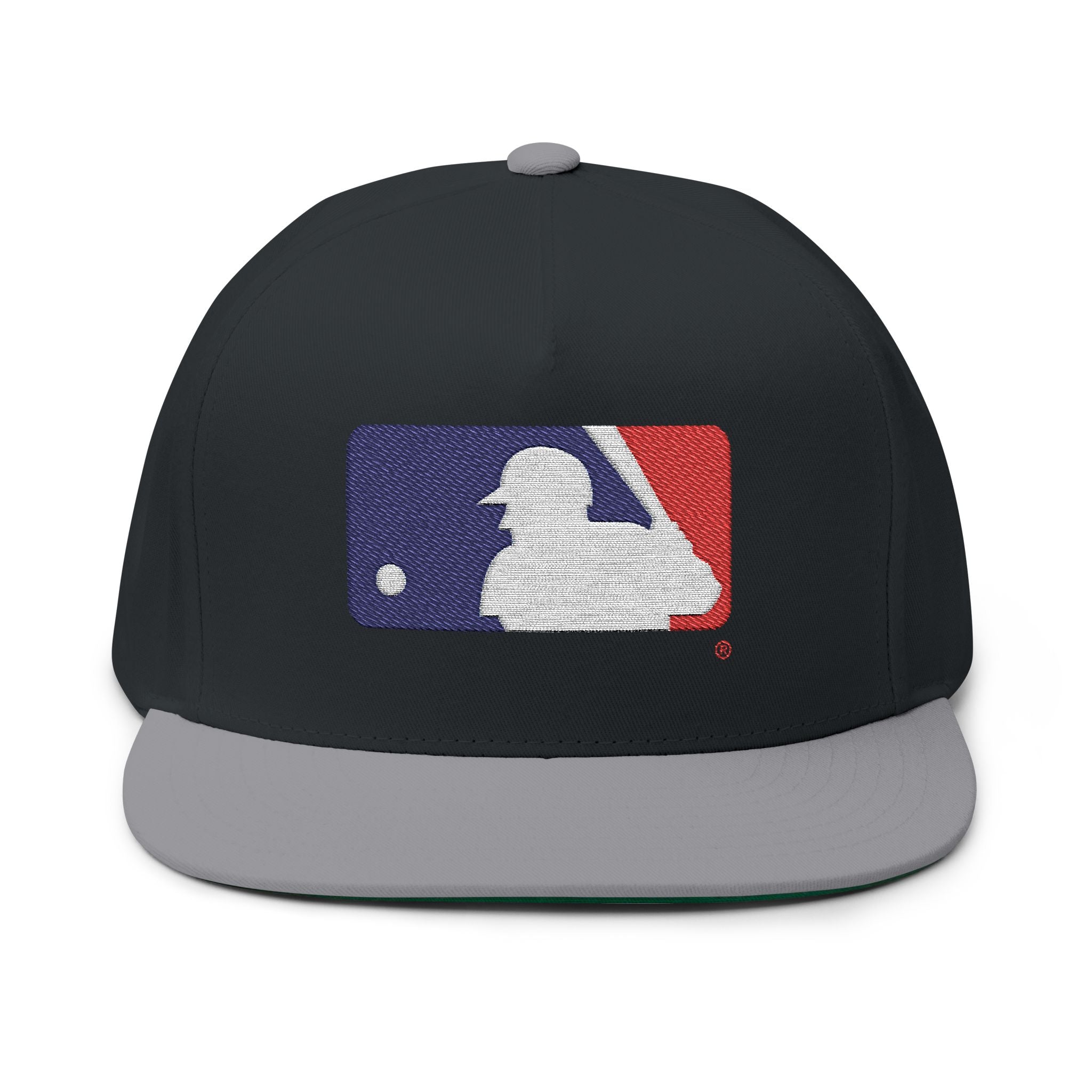 Flat Bill Cap — Embroidered Baseball Logo Snapback
