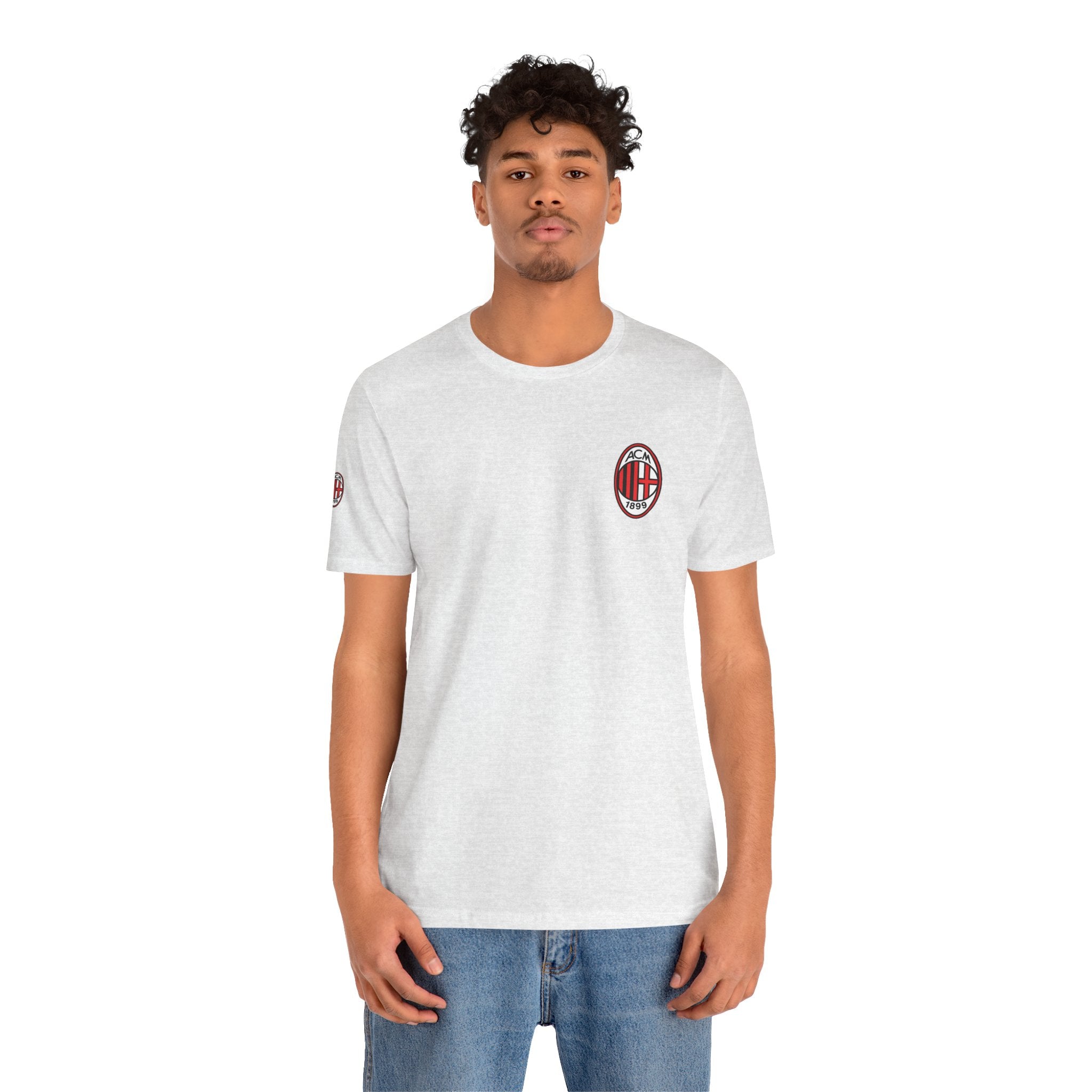 AC Milan Crest T-Shirt Minimal Soccer Tee with 'AC Milan' Back Print