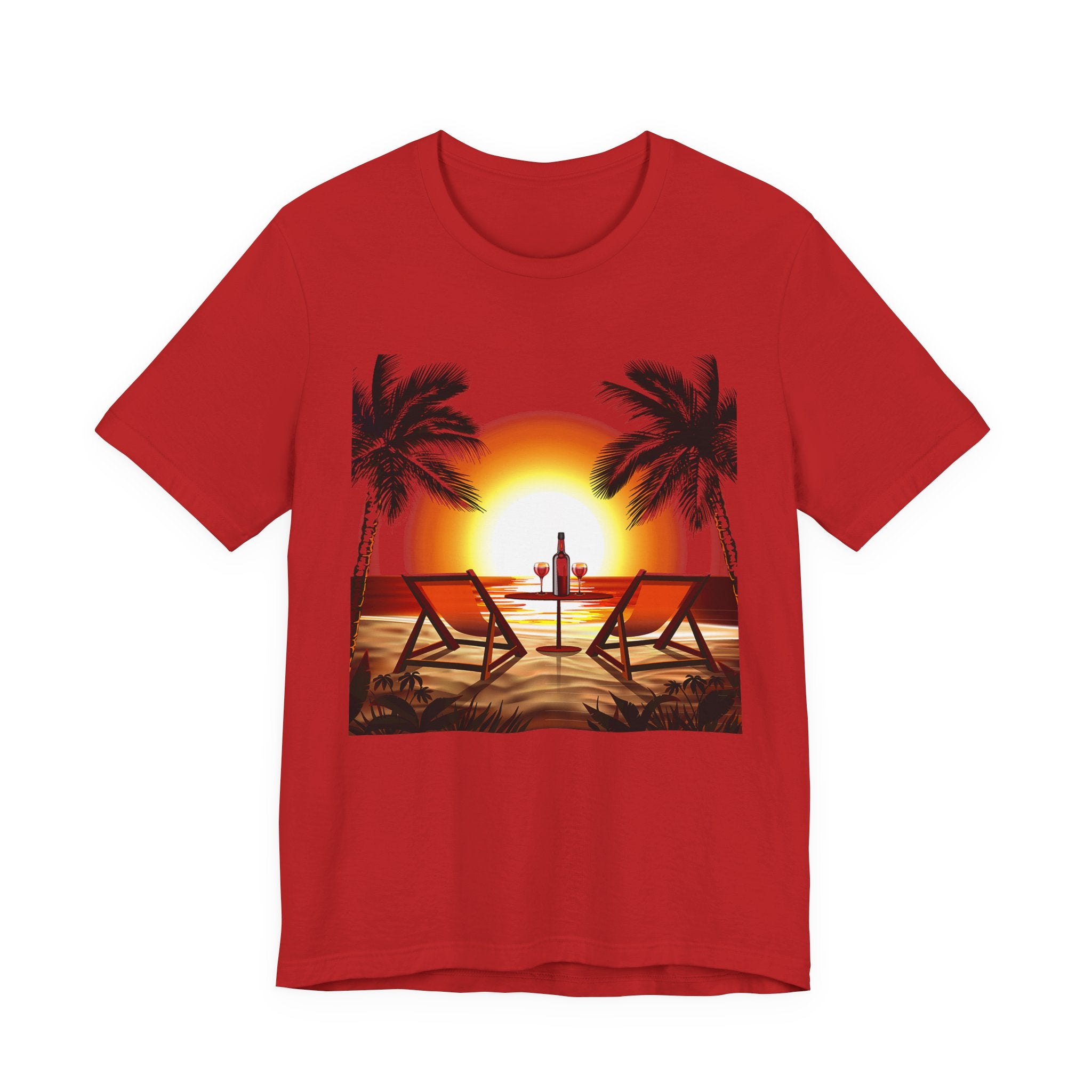 Beach Sunset with Palm Trees Tee Tropical Sunset T-Shirt