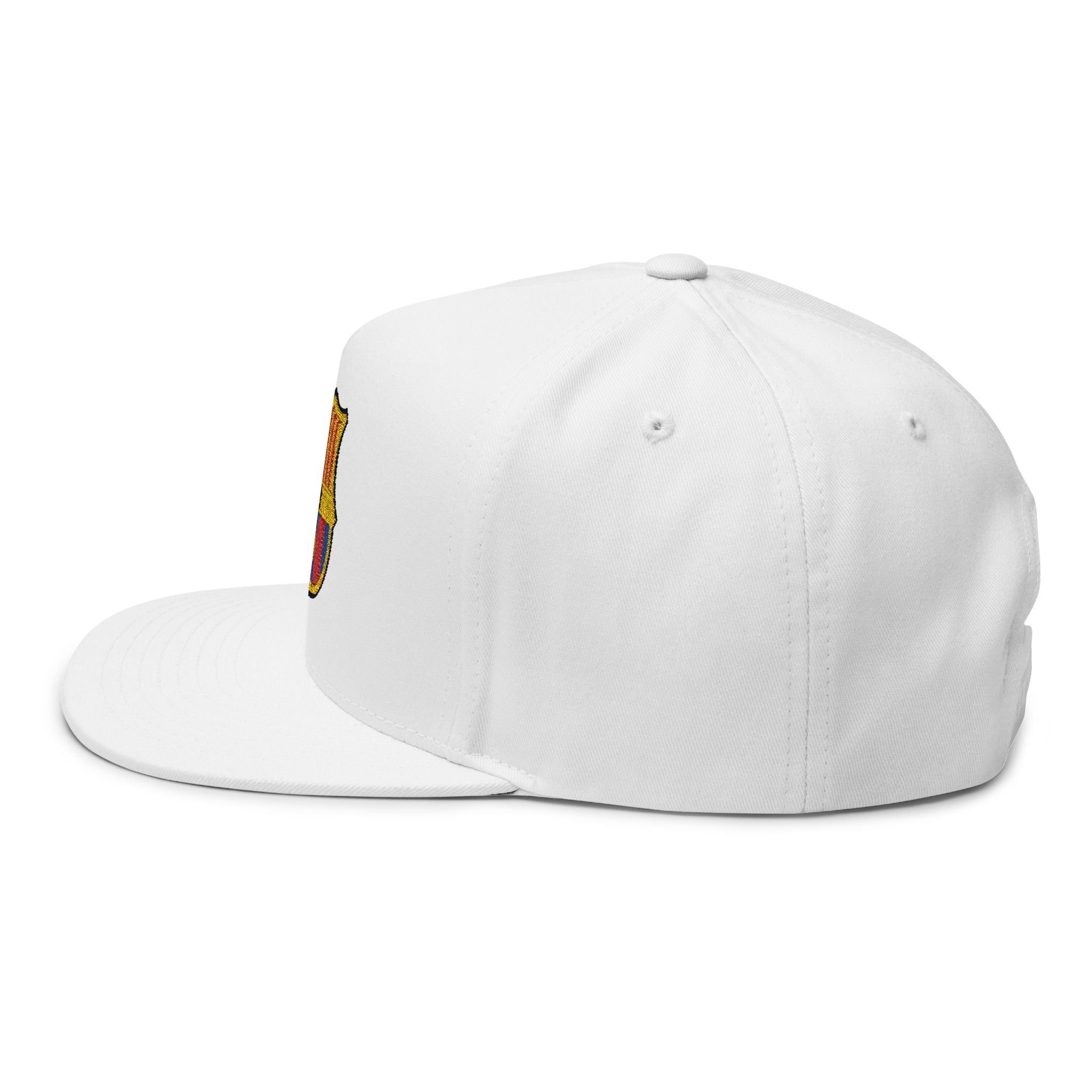 Embroidered Football Crest Flat Bill Cap  Snapback Soccer Hat