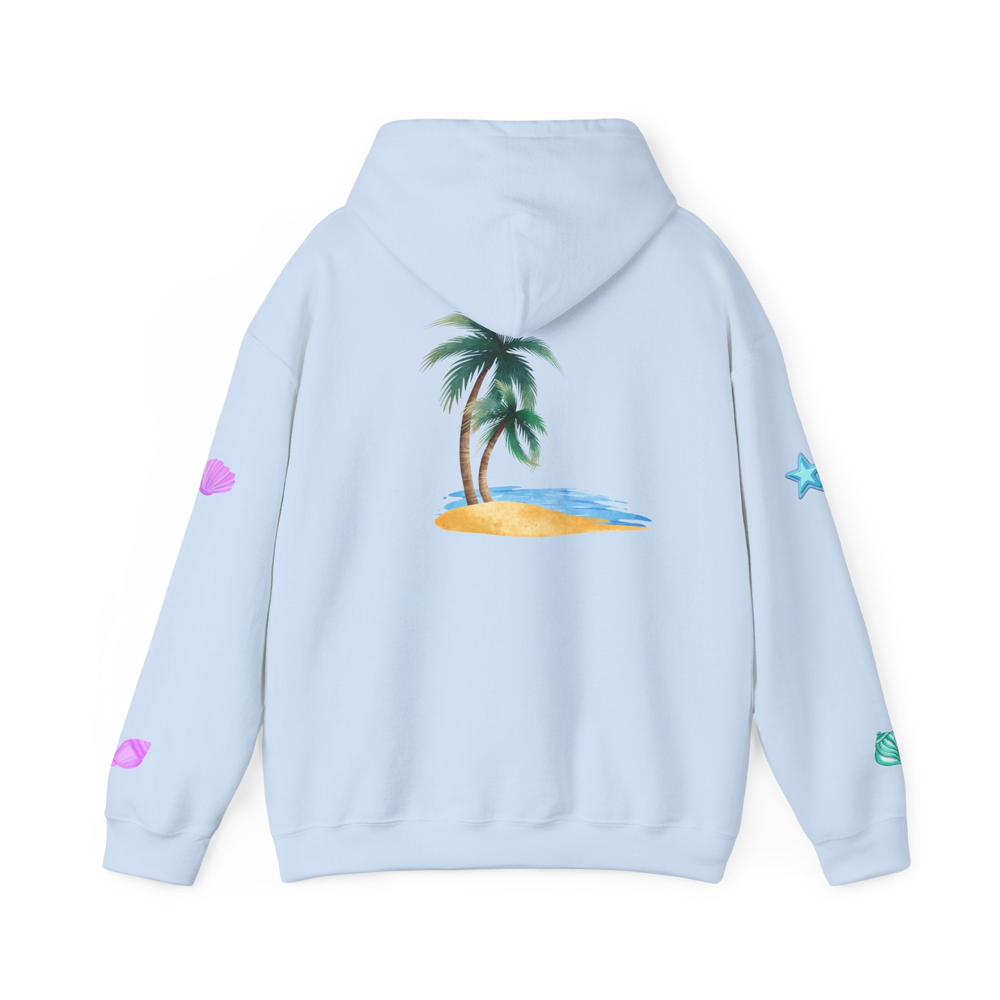 California Palm Tree Hoodie | Beach Island Graphic, Sleeve Icons
