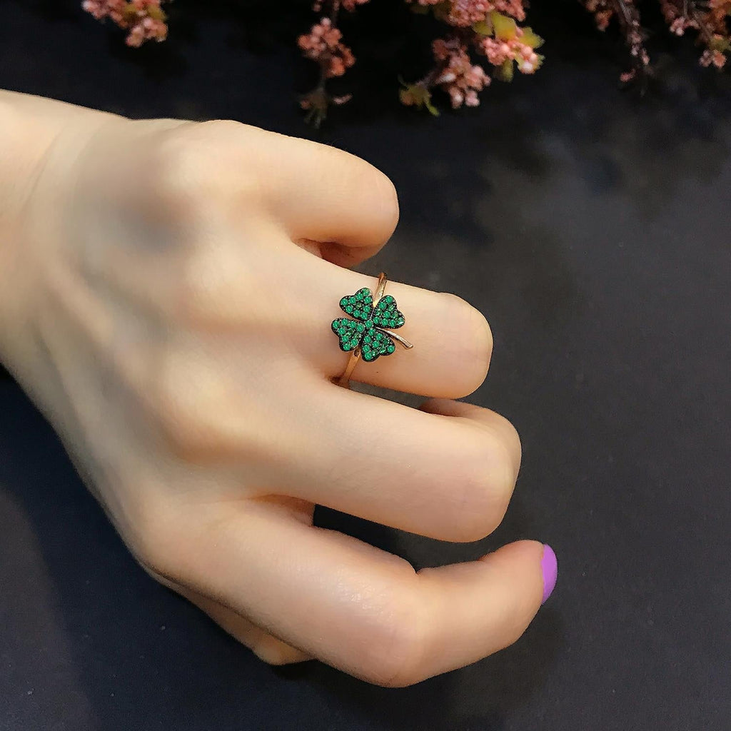 925 Sterling Silver clover ring - Etna Gift