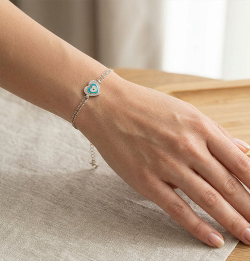 925 Sterling Silver Heart Bracelet – Elegant Jewelry Piece - Etna Gift