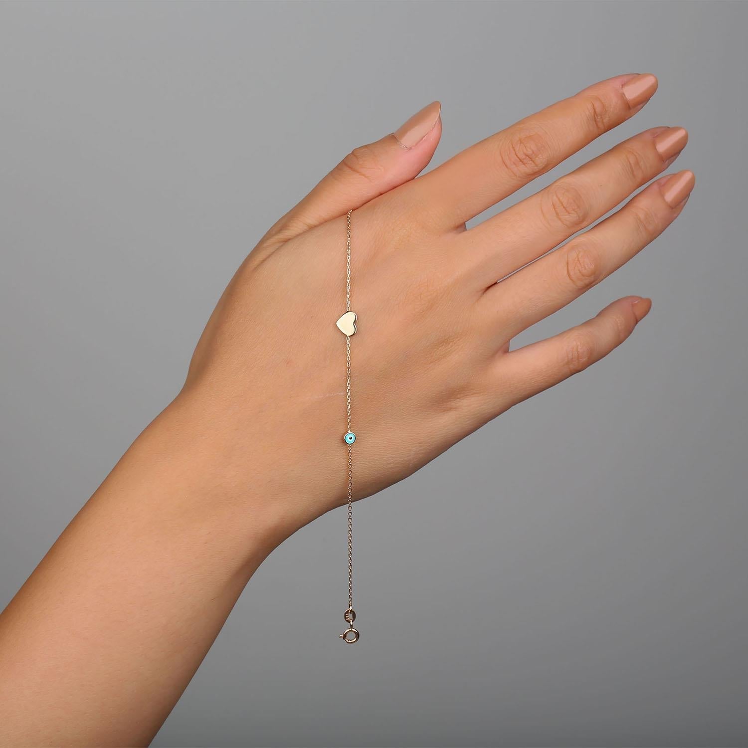 925 Sterling Silver Heart Charm Bracelet – Elegant Gift for Her - Etna Gift