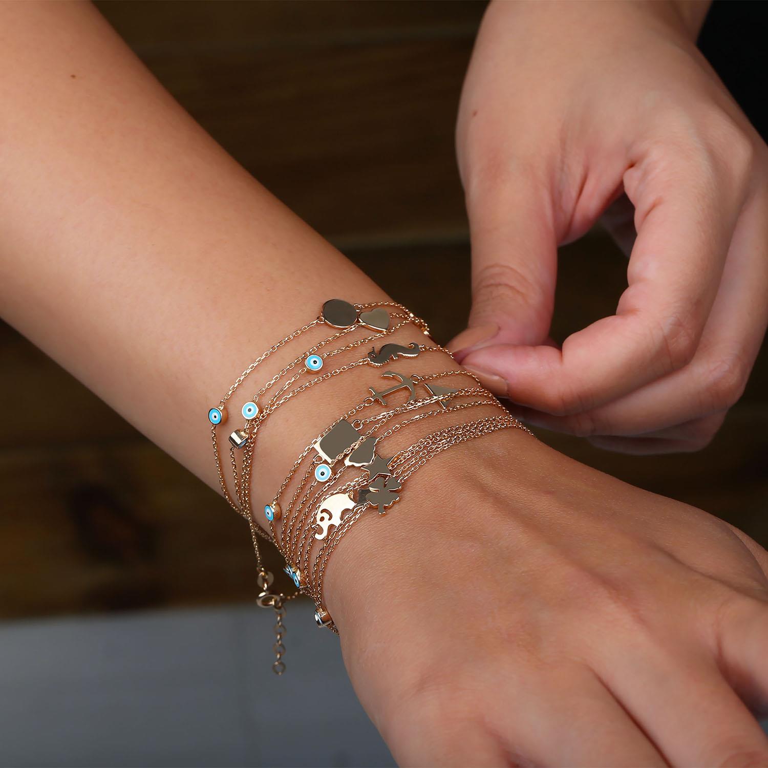 925 Sterling Silver Heart Charm Bracelet – Elegant Gift for Her - Etna Gift