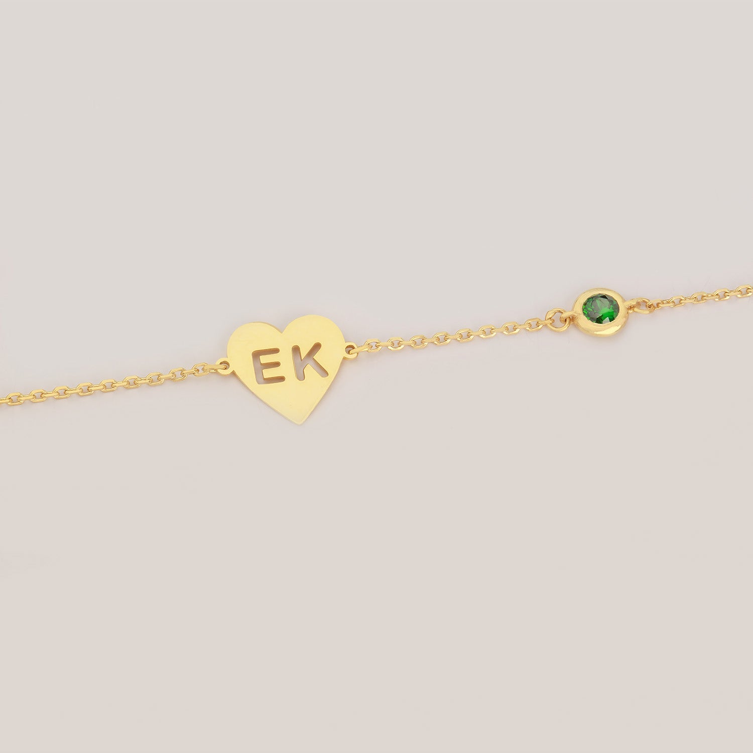 925 Sterling Silver Heart-Shaped Bracelet – Two Letters You Love - Etna Gift