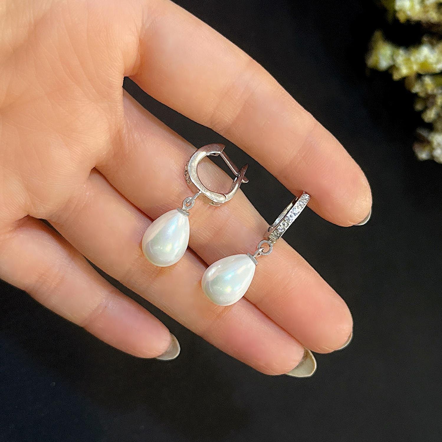 925 Sterling Silver Pearl Drop Earrings - Etna Gift
