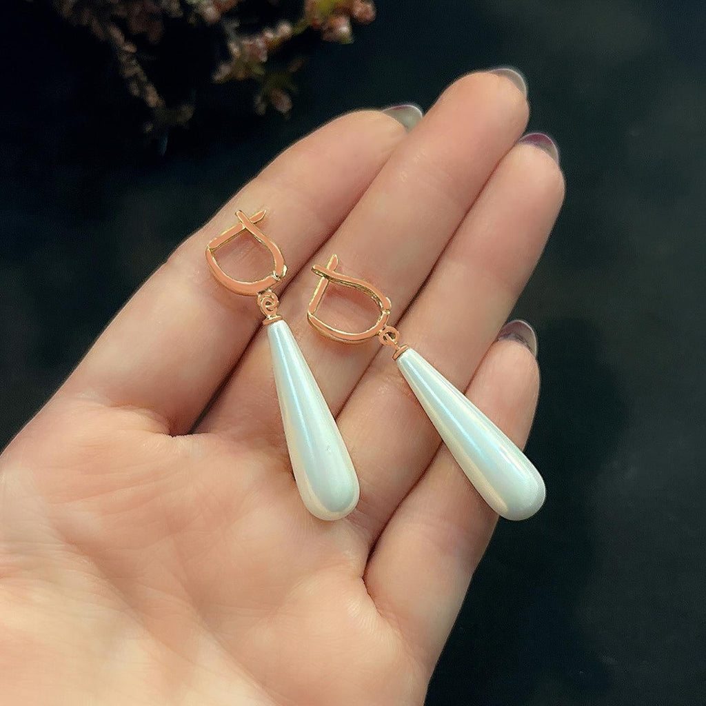 925 Sterling Silver Pearl Drop Earrings - Etna Gift