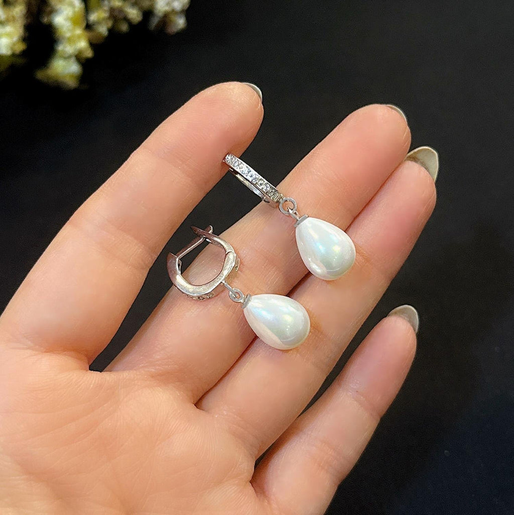 925 Sterling Silver Pearl Drop Earrings - Etna Gift