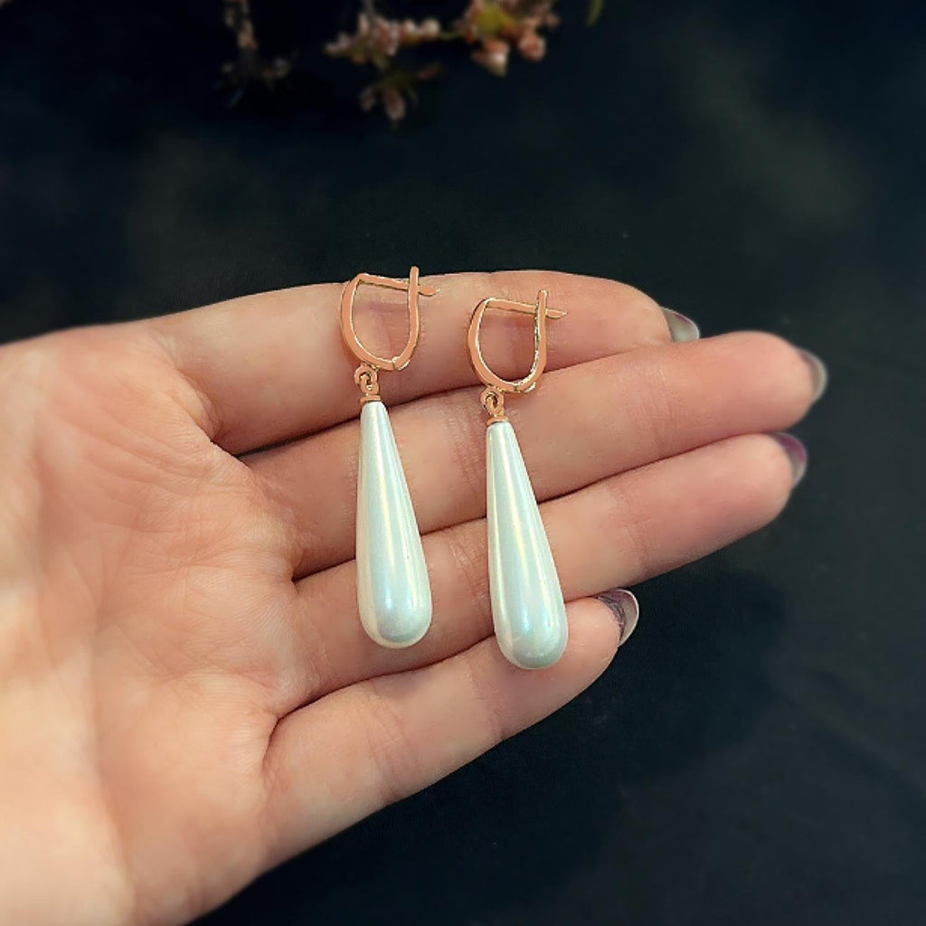 925 Sterling Silver Pearl Drop Earrings - Etna Gift
