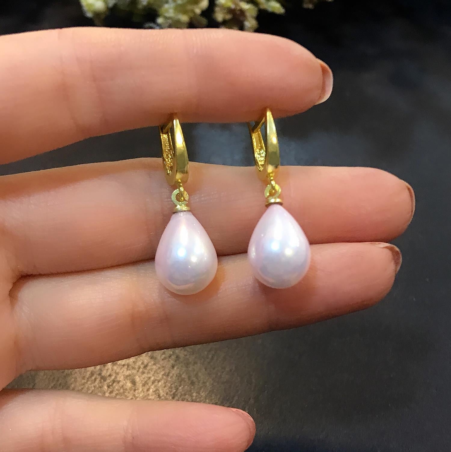 925 Sterling Silver Pearl Drop Earrings - Etna Gift