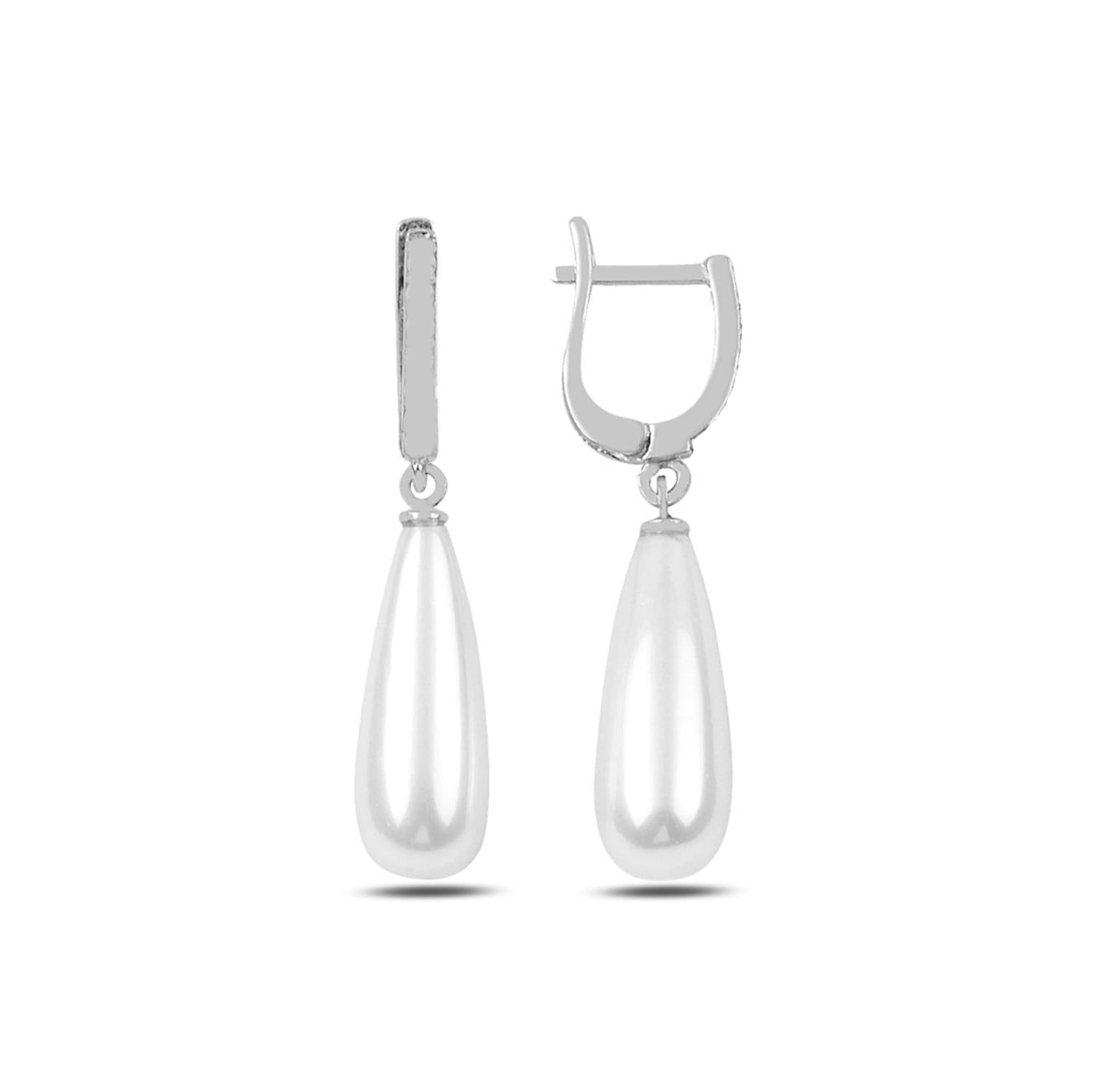 925 Sterling Silver Pearl Drop Earrings - Etna Gift