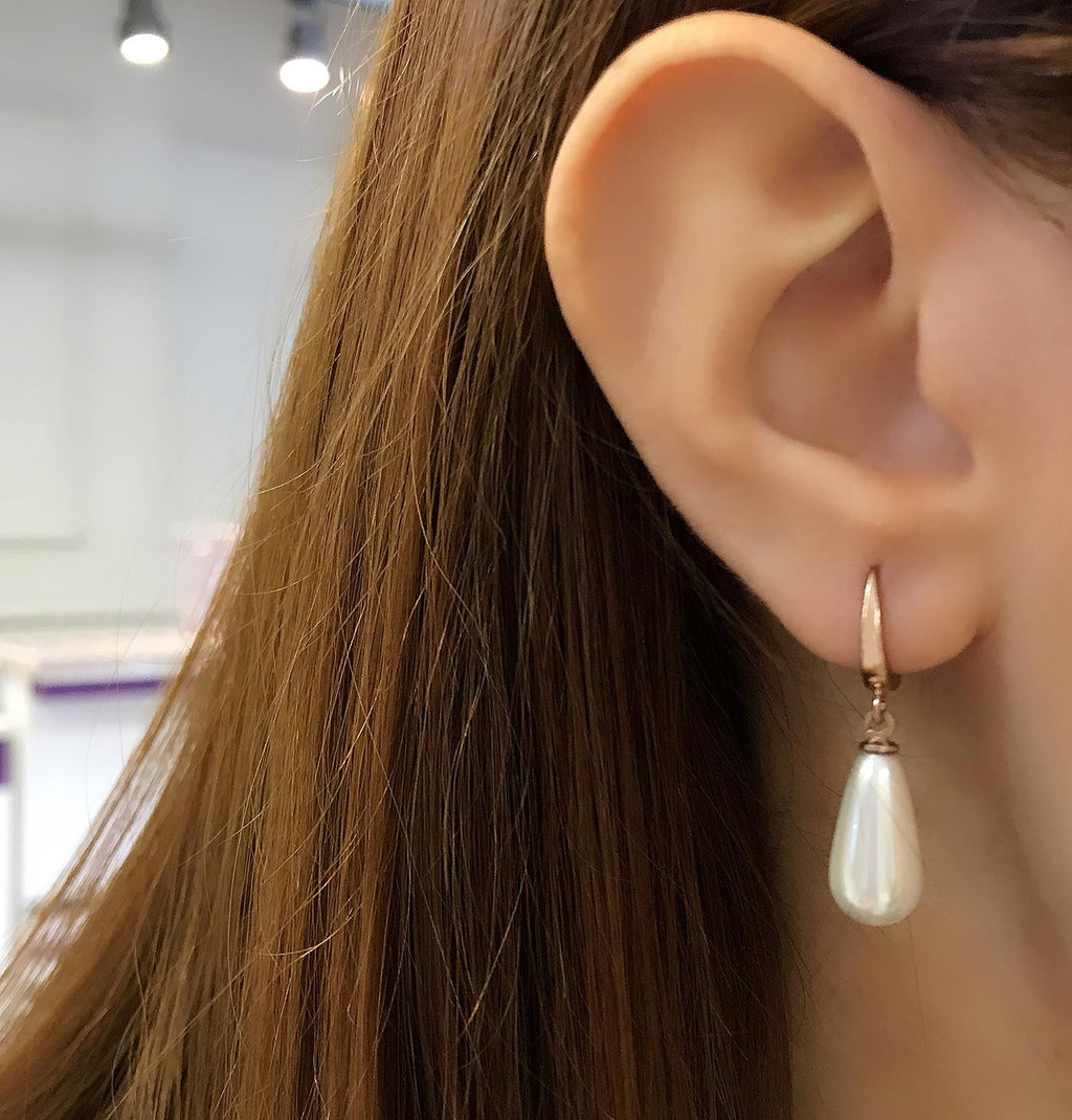 925 Sterling Silver Pearl Drop Earrings - Etna Gift
