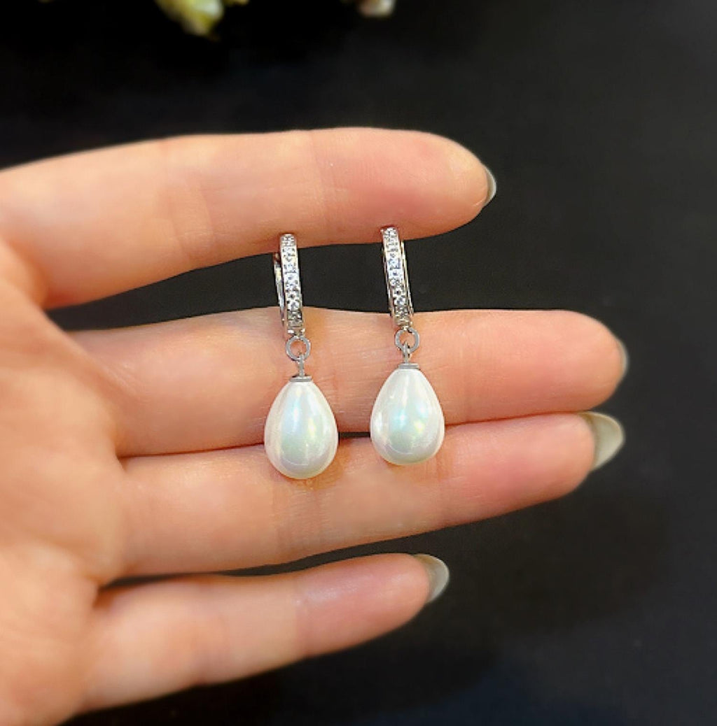 925 Sterling Silver Pearl Drop Earrings - Etna Gift