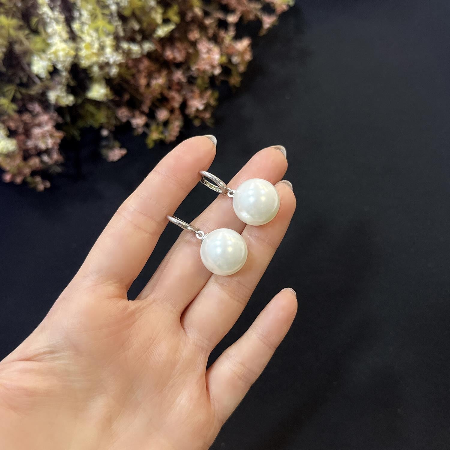 925 Sterling Silver Pearl Earrings - Etna Gift