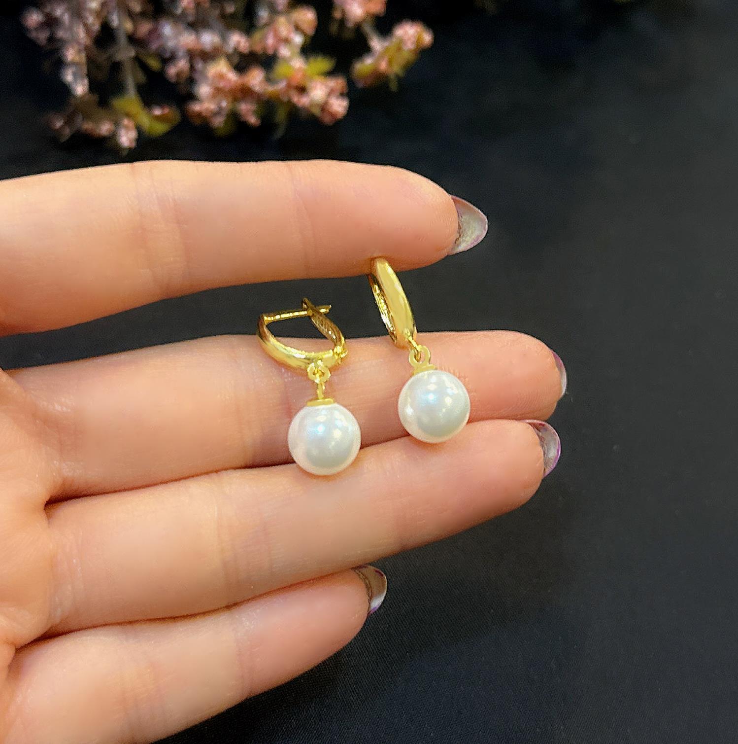 925 Sterling Silver Pearl Earrings - Etna Gift