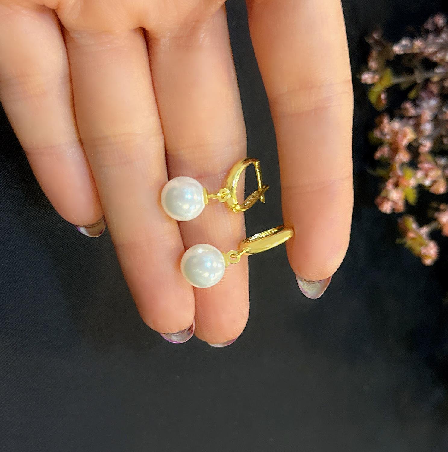 925 Sterling Silver Pearl Earrings - Etna Gift