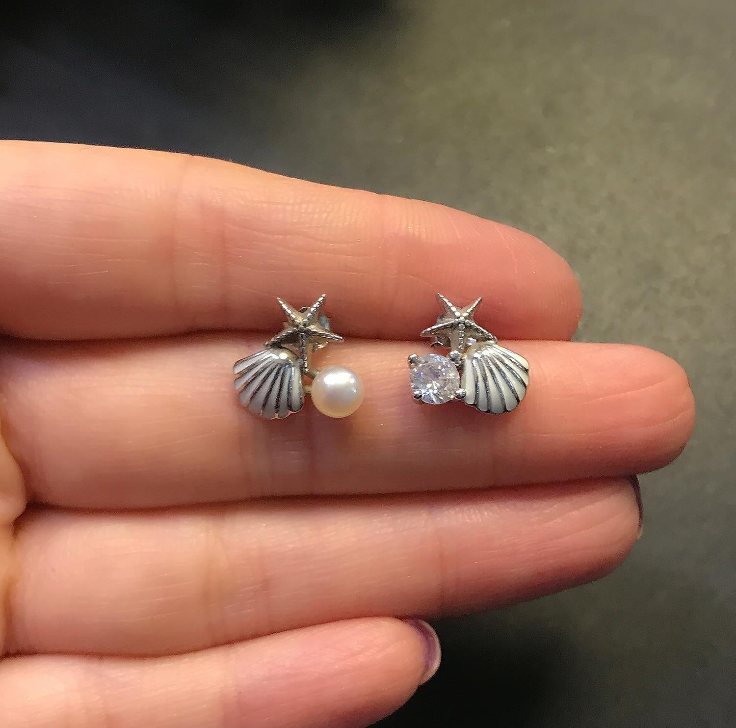925 Sterling Silver Pearl Earrings - Etna Gift