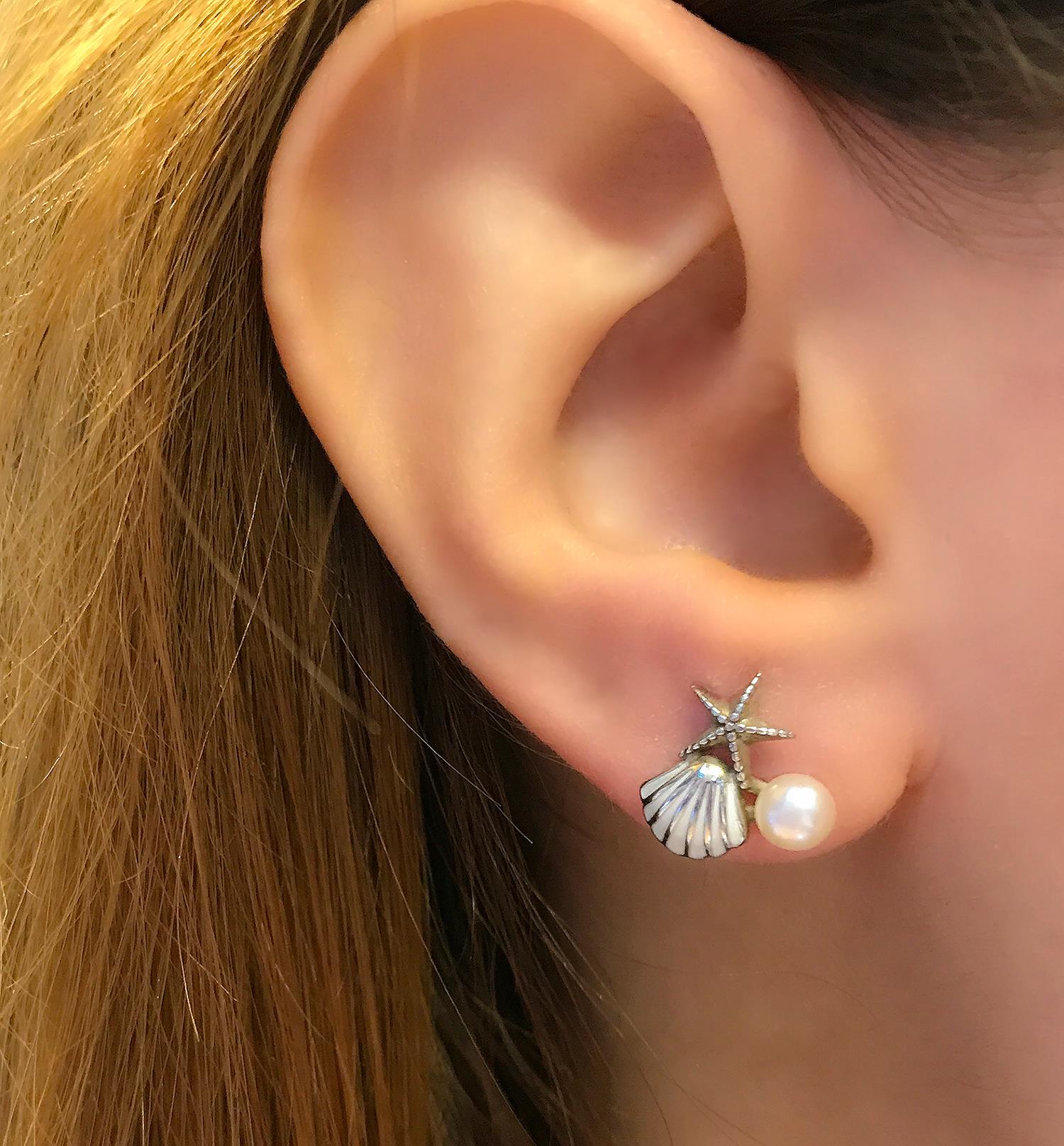 925 Sterling Silver Pearl Earrings - Etna Gift