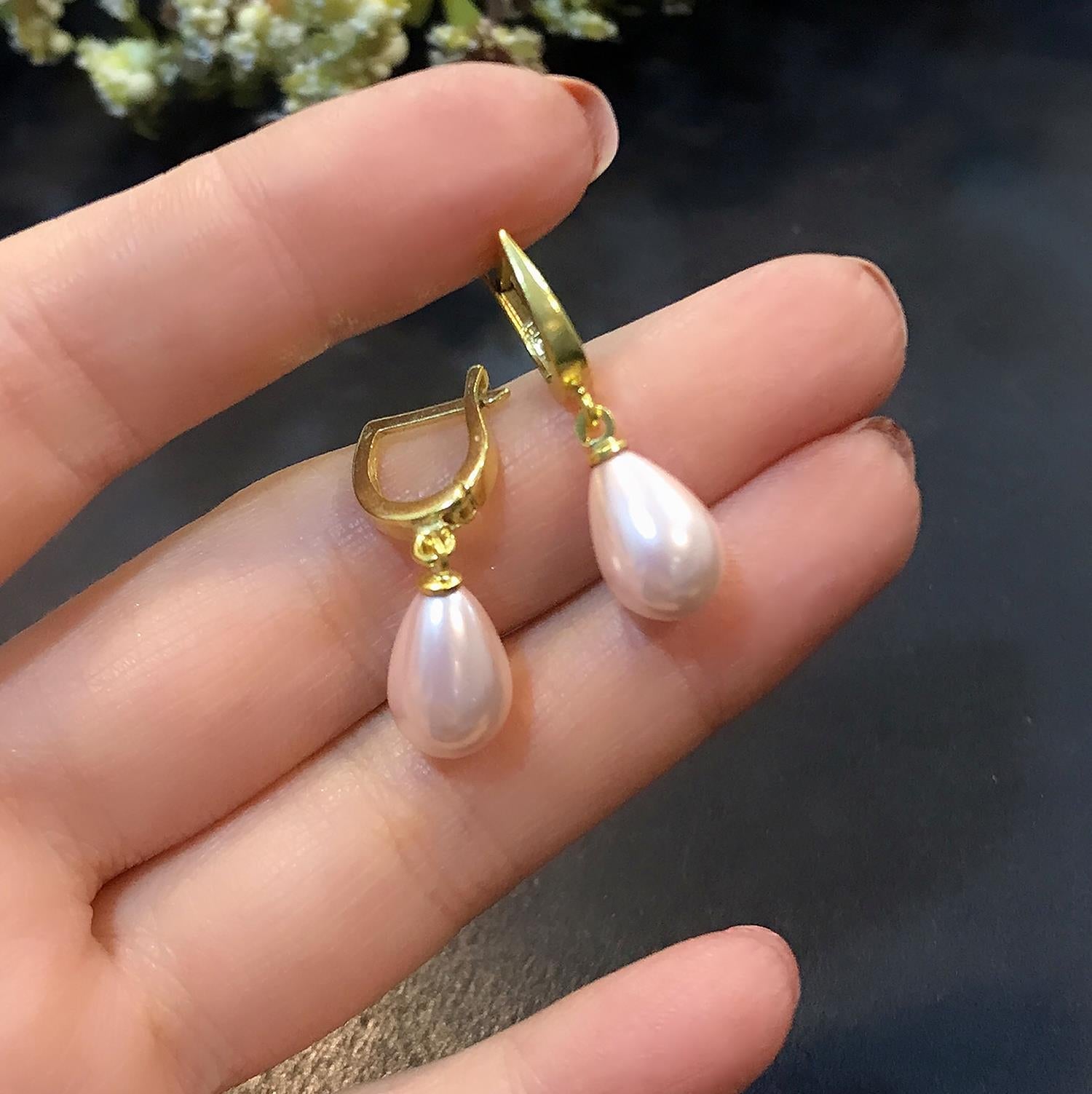 925 Sterling Silver Pearl Earrings for Women - Etna Gift