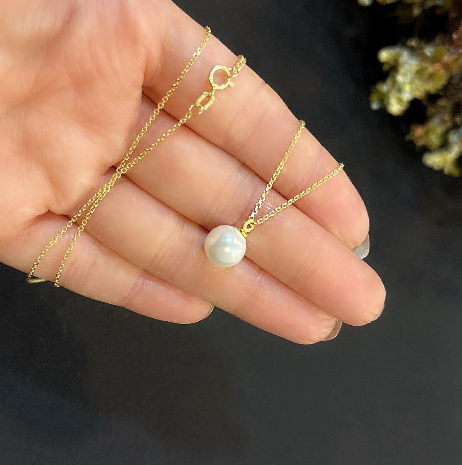 925 Sterling silver pearl necklace - Etna Gift