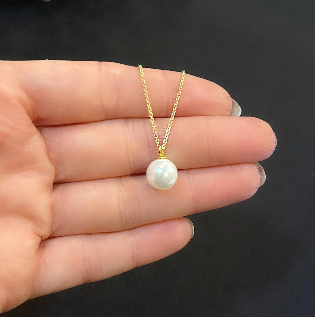 925 Sterling silver pearl necklace - Etna Gift