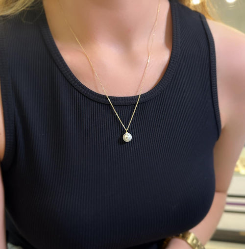 925 Sterling silver pearl necklace - Etna Gift