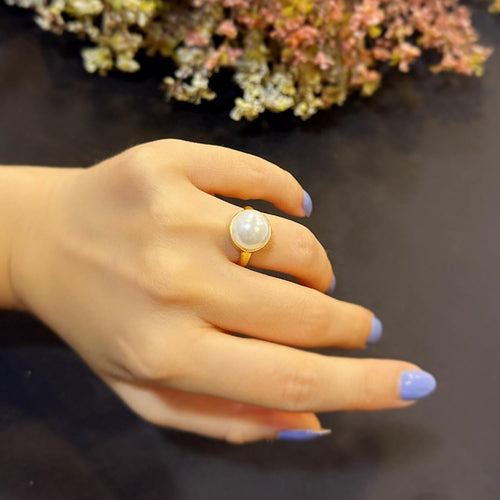 925 Sterling Silver Pearl Ring (S) - Etna Gift