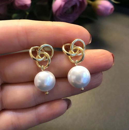925 Sterling Silver Pearl Stud Earrings – Timeless Gift for Women - Etna Gift