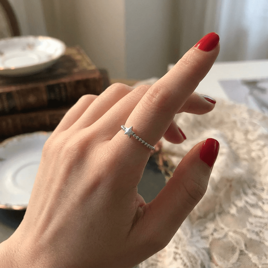 925 Sterling silver star ring - Etna Gift