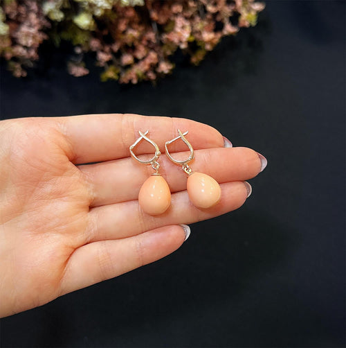 925 Sterling Silver Teardrop Earrings with Natural Stone - Etna Gift