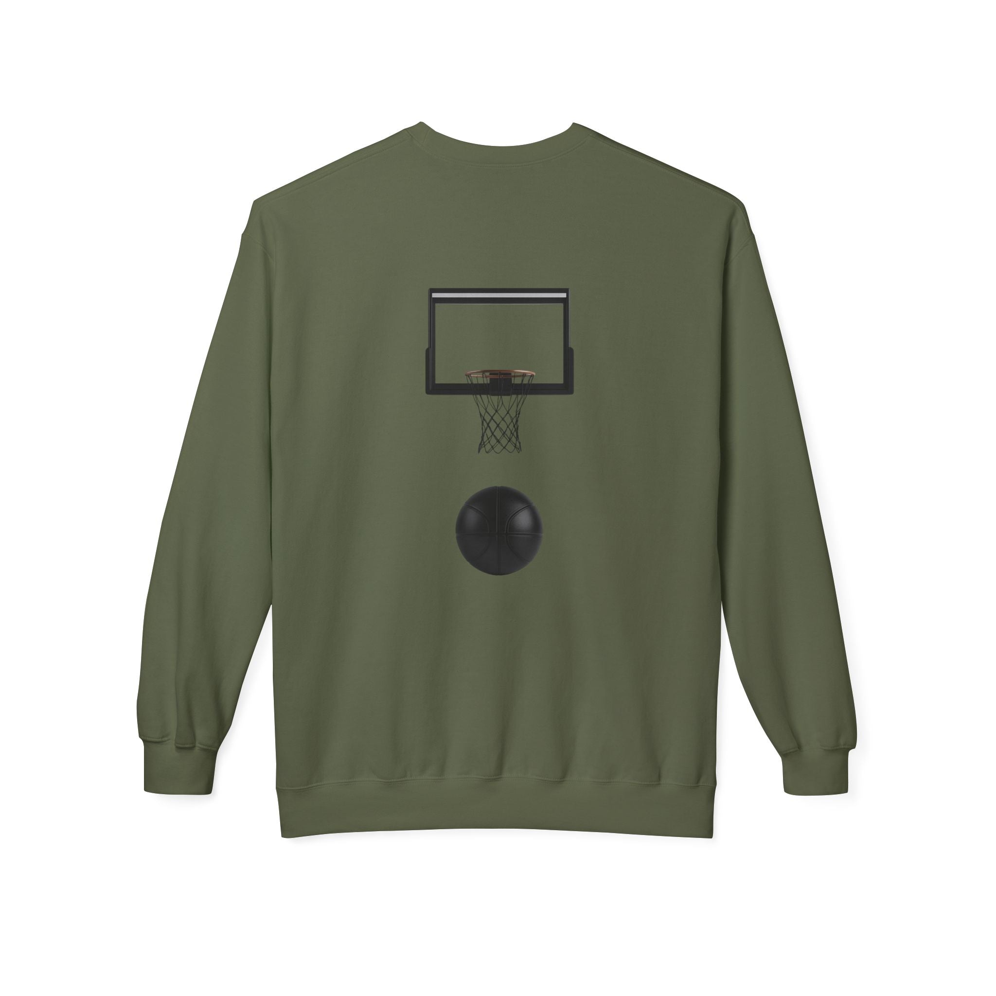Basketball Players Sweatshirt Front Dribble Back Hoop Graphic