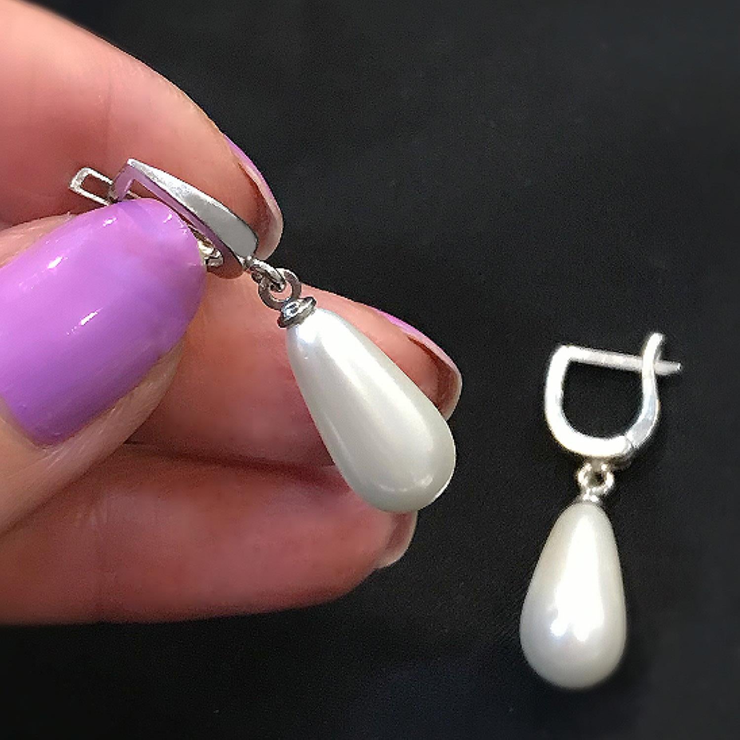 925 Sterling Silver Pearl Drop Earrings112121111