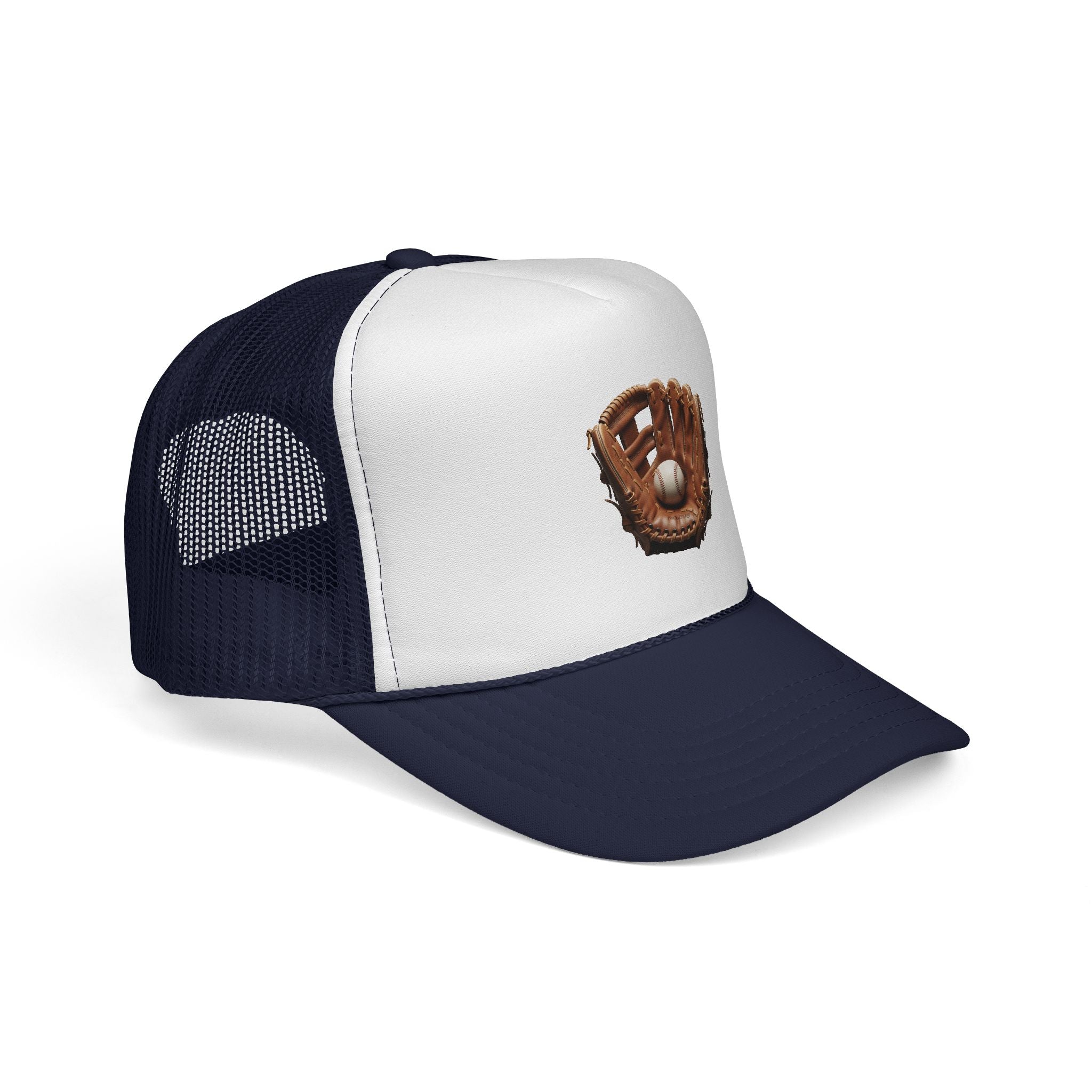 Baseball Glove Trucker Cap  Vintage Glove & Ball Mesh Hat
