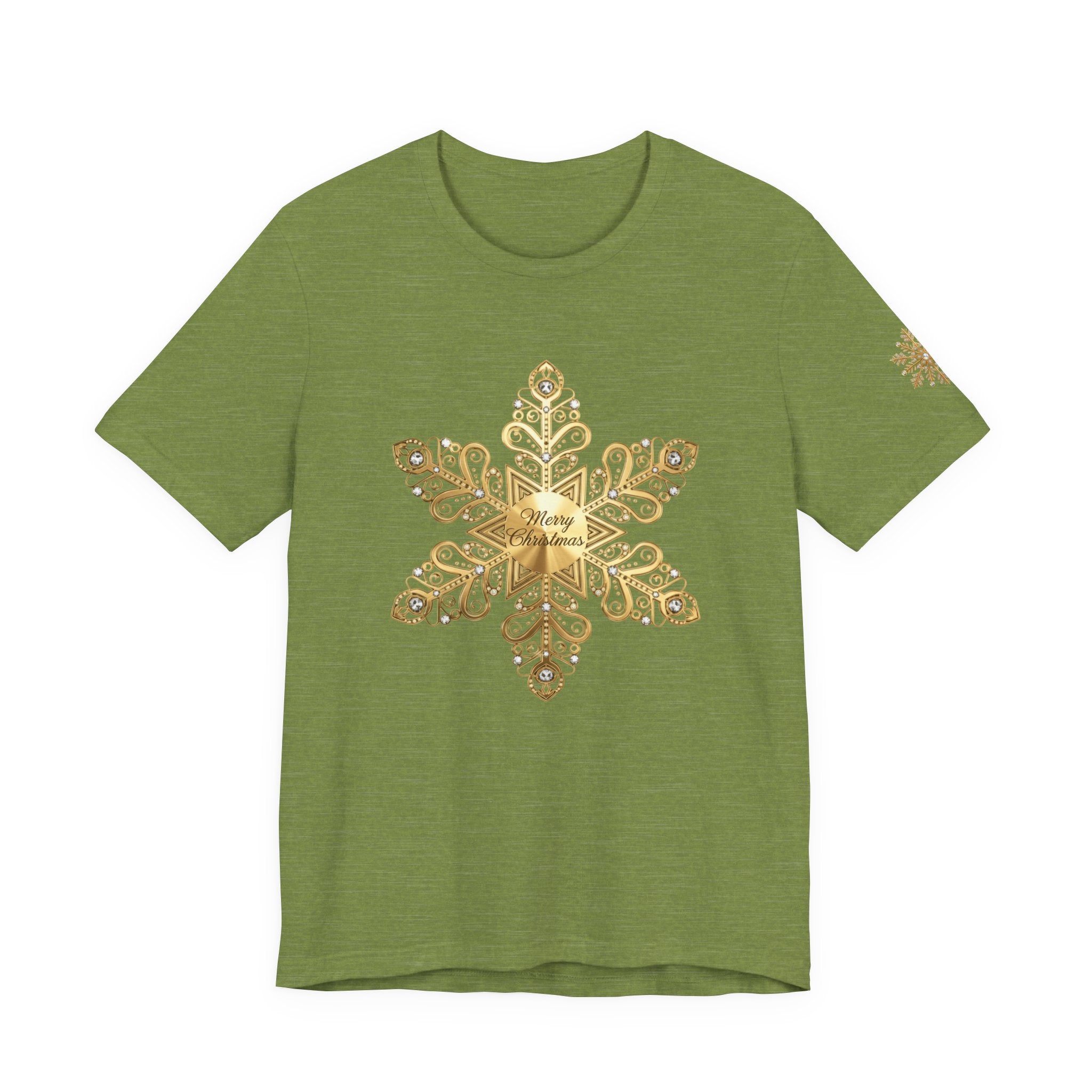 Gold Snowflake Tee Ornate Metallic Snowflake Design