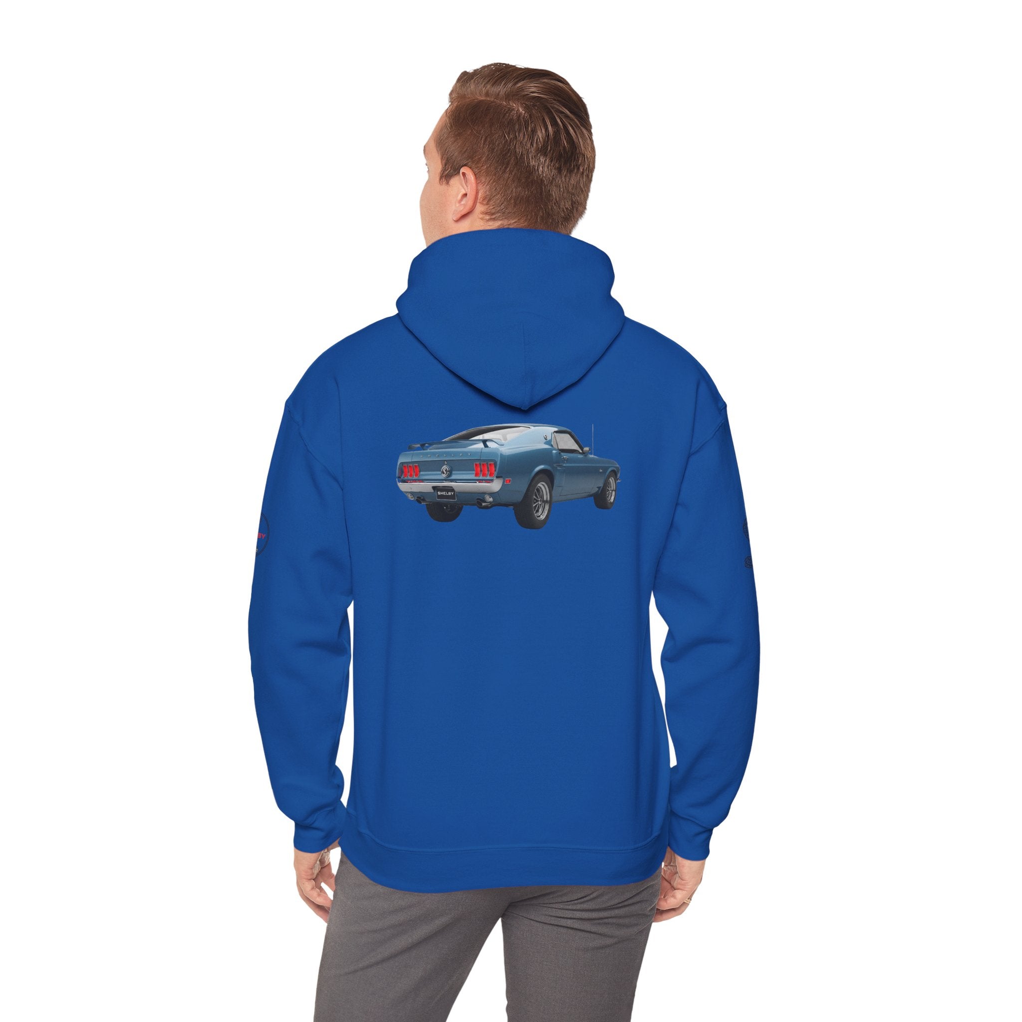 Classic Mustang Hoodie  Vintage Blue Pony Car Pullover