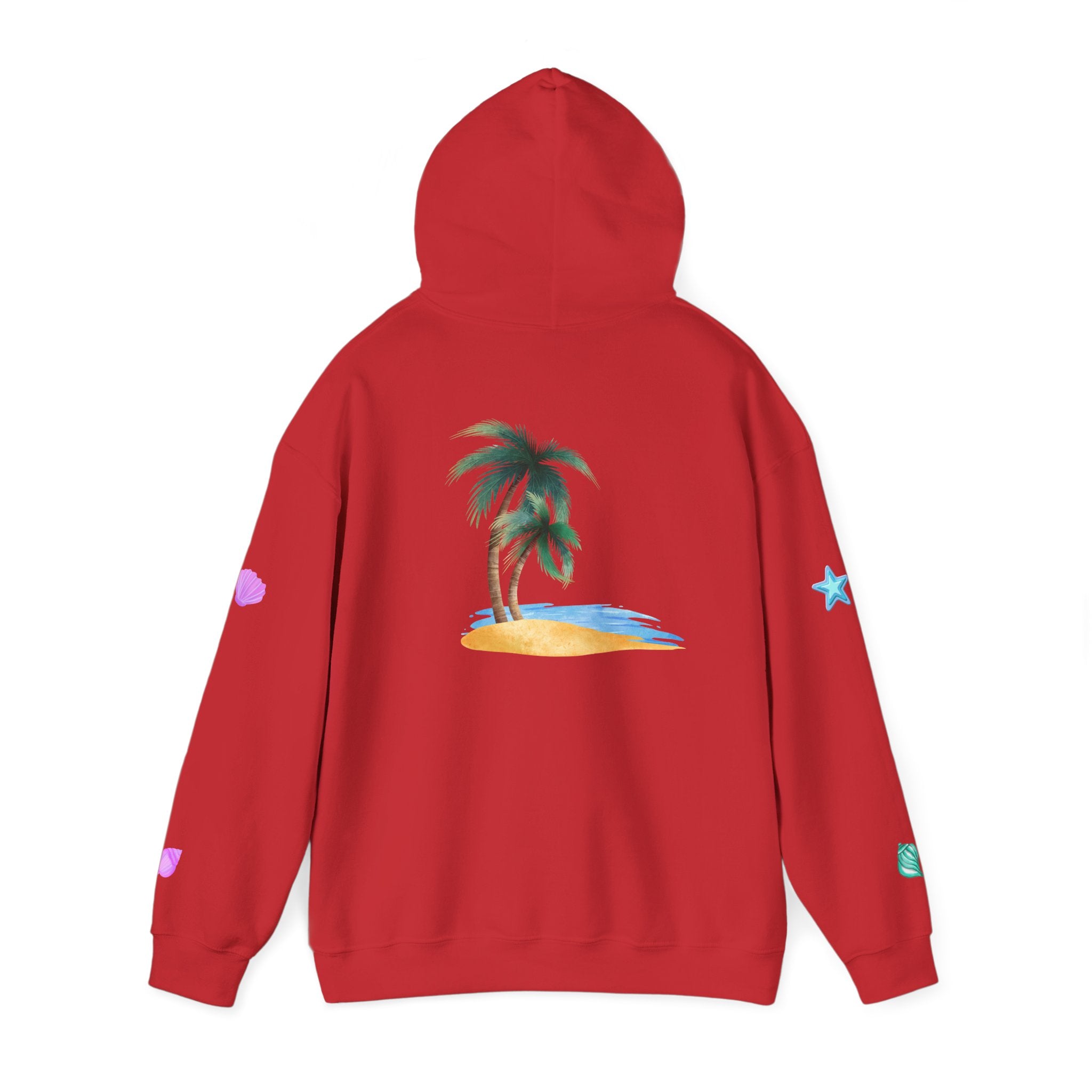 California Palm Tree Hoodie | Beach Island Graphic, Sleeve Icons