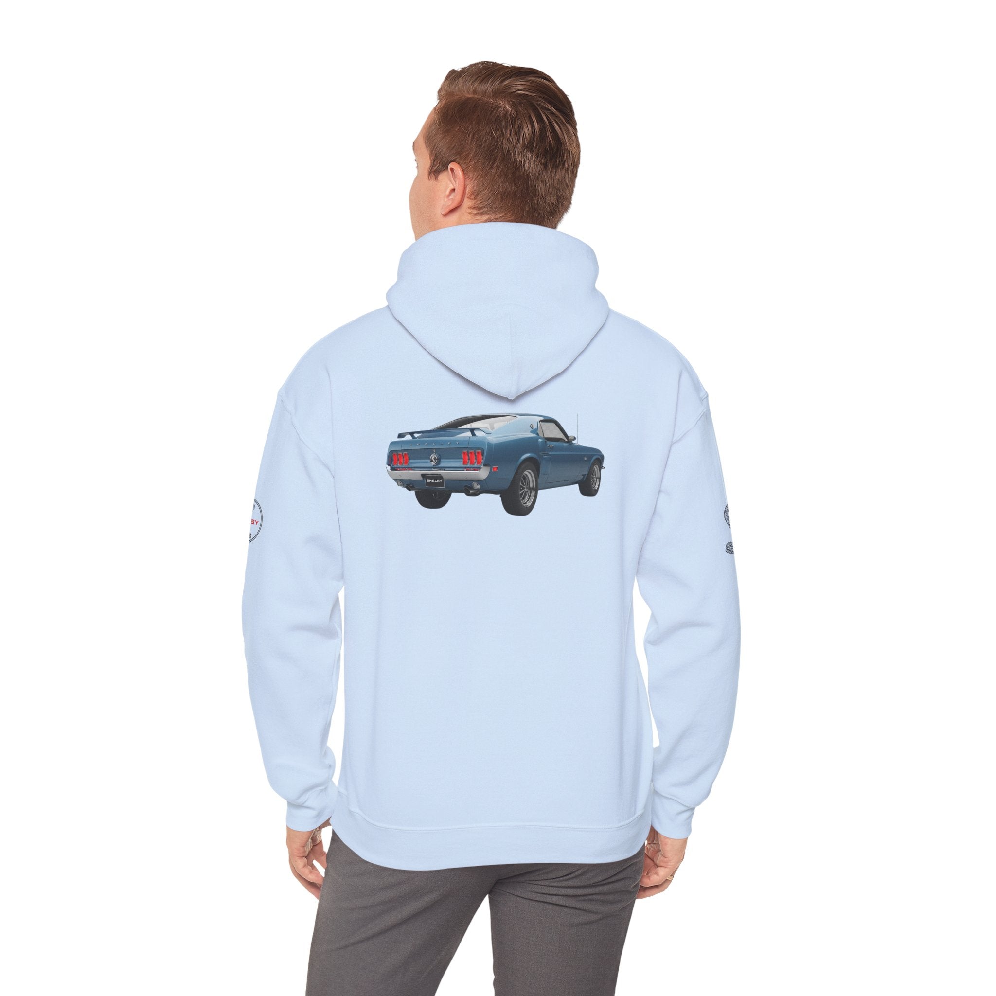 Classic Mustang Hoodie  Vintage Blue Pony Car Pullover